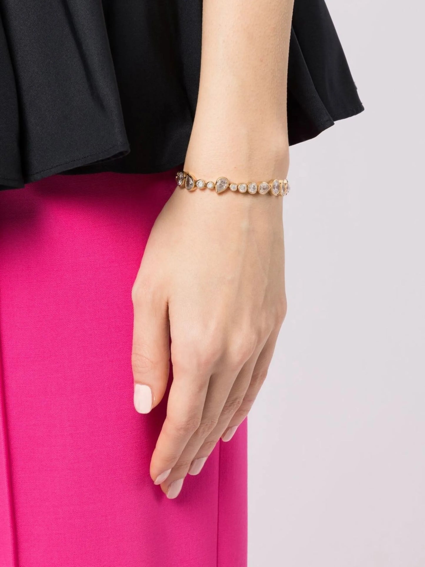 asymmetric embellished tennis bracelet