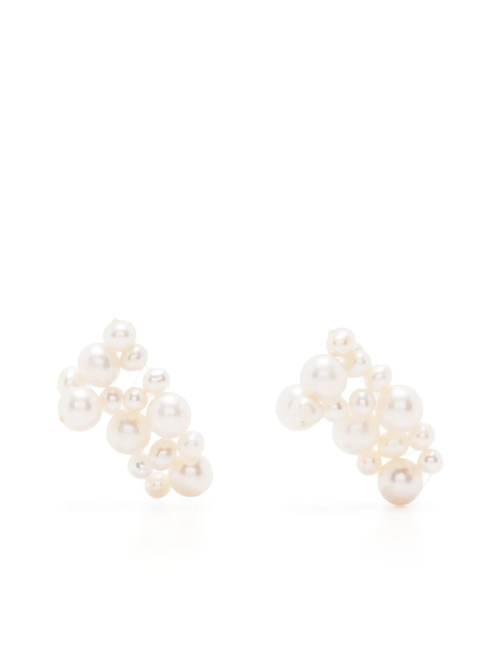 pearl cluster-stud earrings