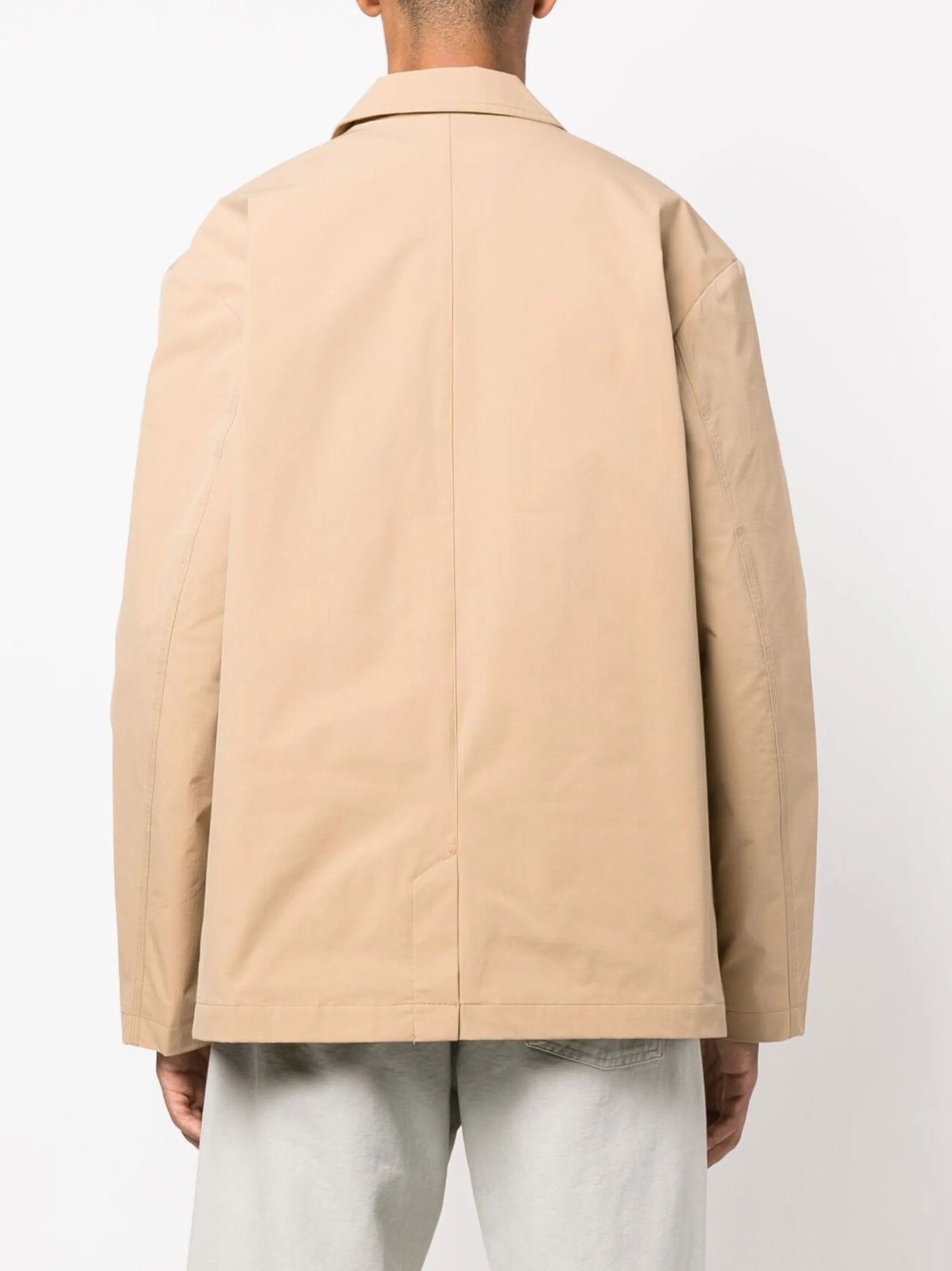 logo-patch buttoned-up blazer