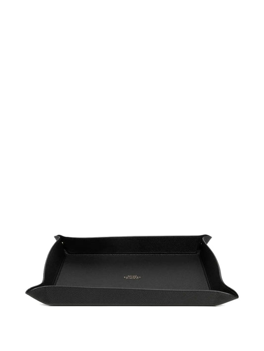 logo-stamp leather tray