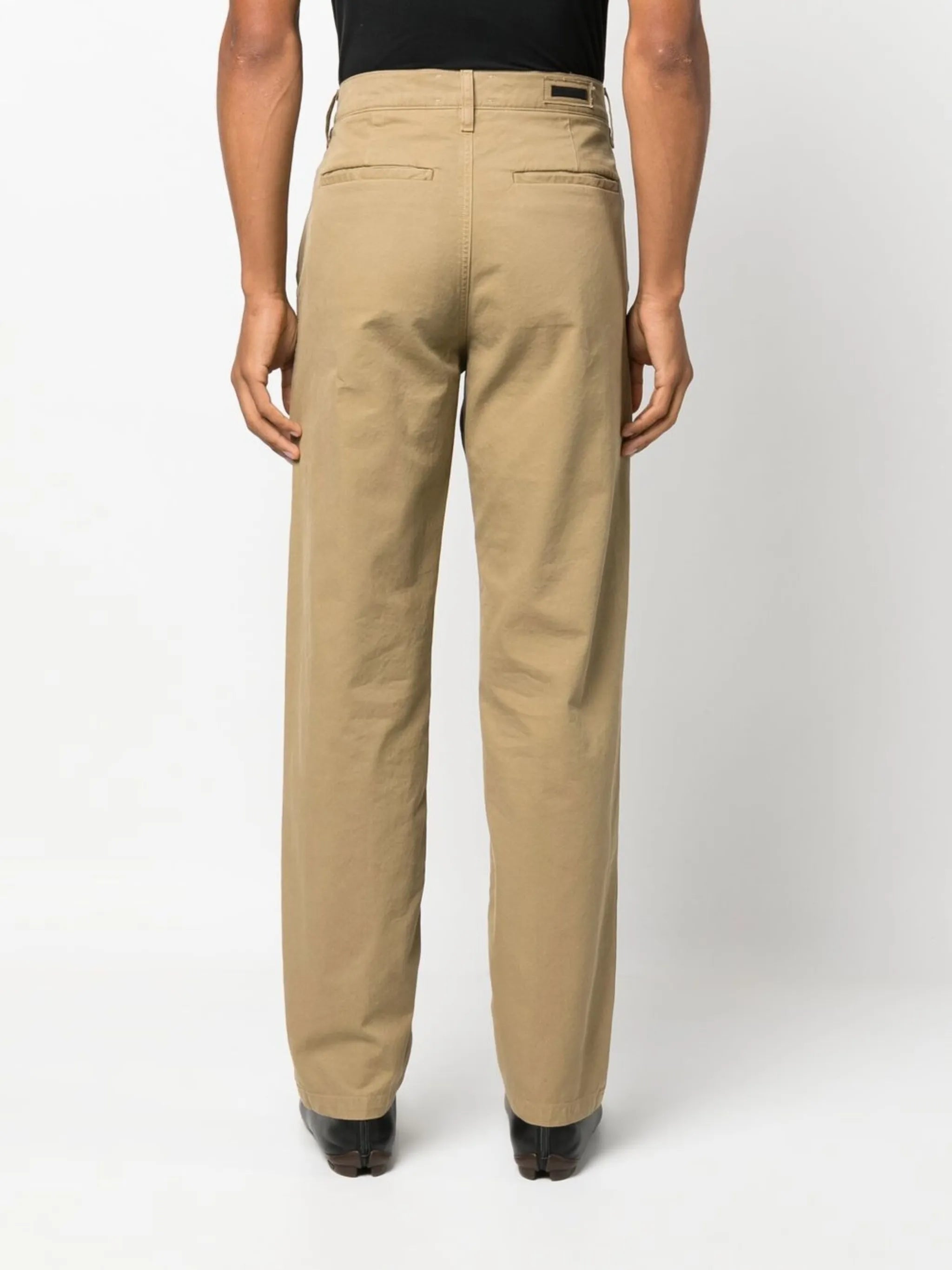 straight-leg cotton trousers