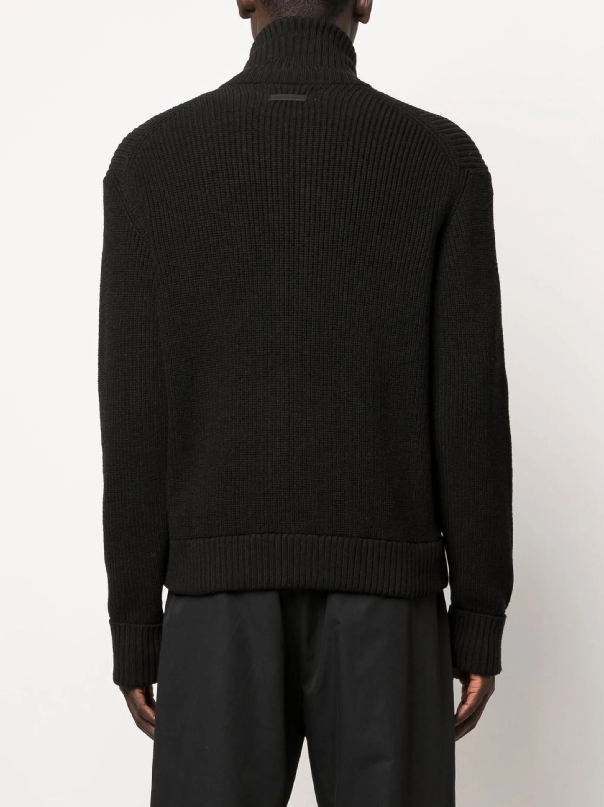 zip-up merino knitted cardigan
