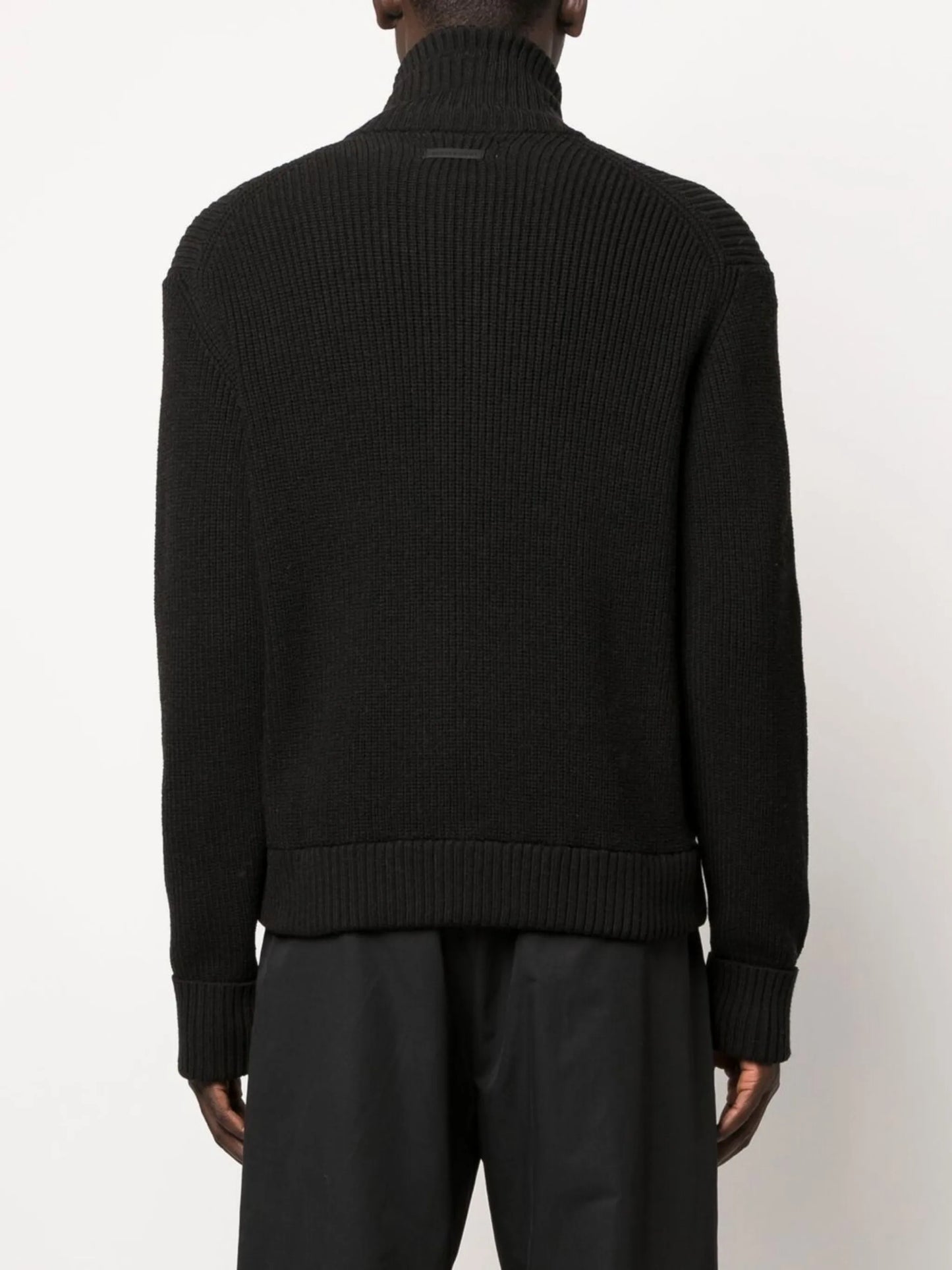 zip-up merino knitted cardigan