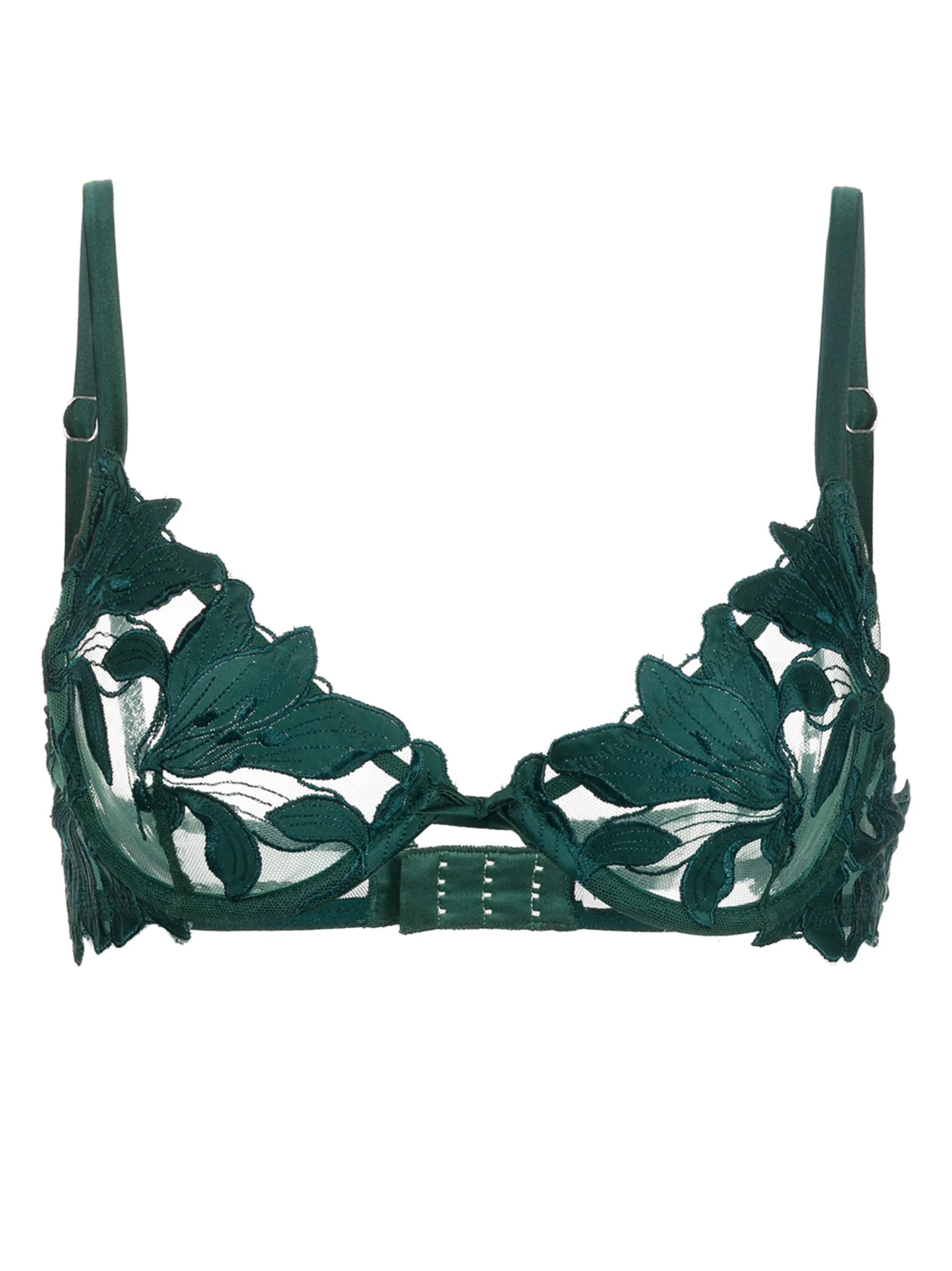 Lily Embroidery Plunge Demi Bra