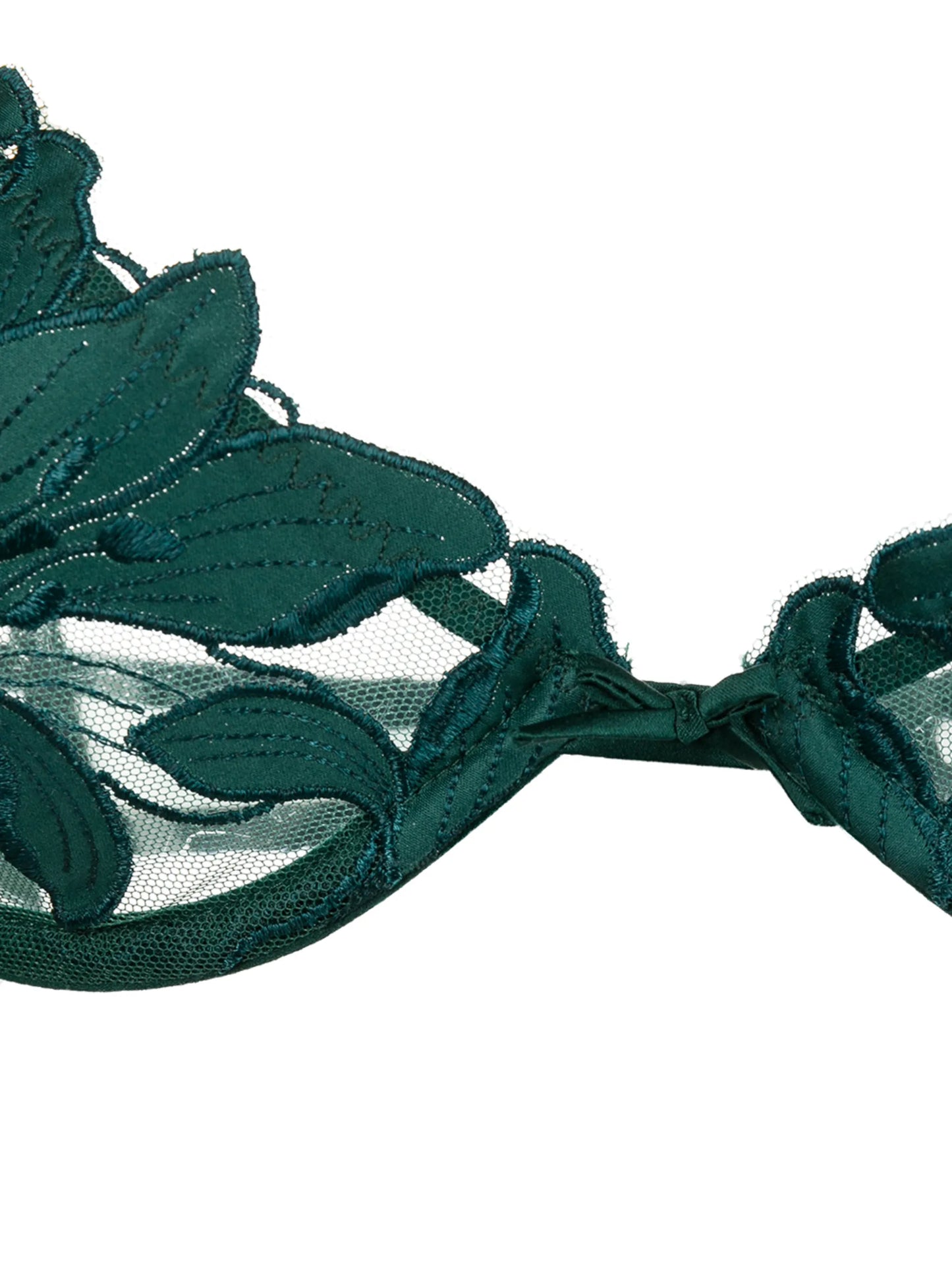 Lily Embroidery Plunge Demi Bra