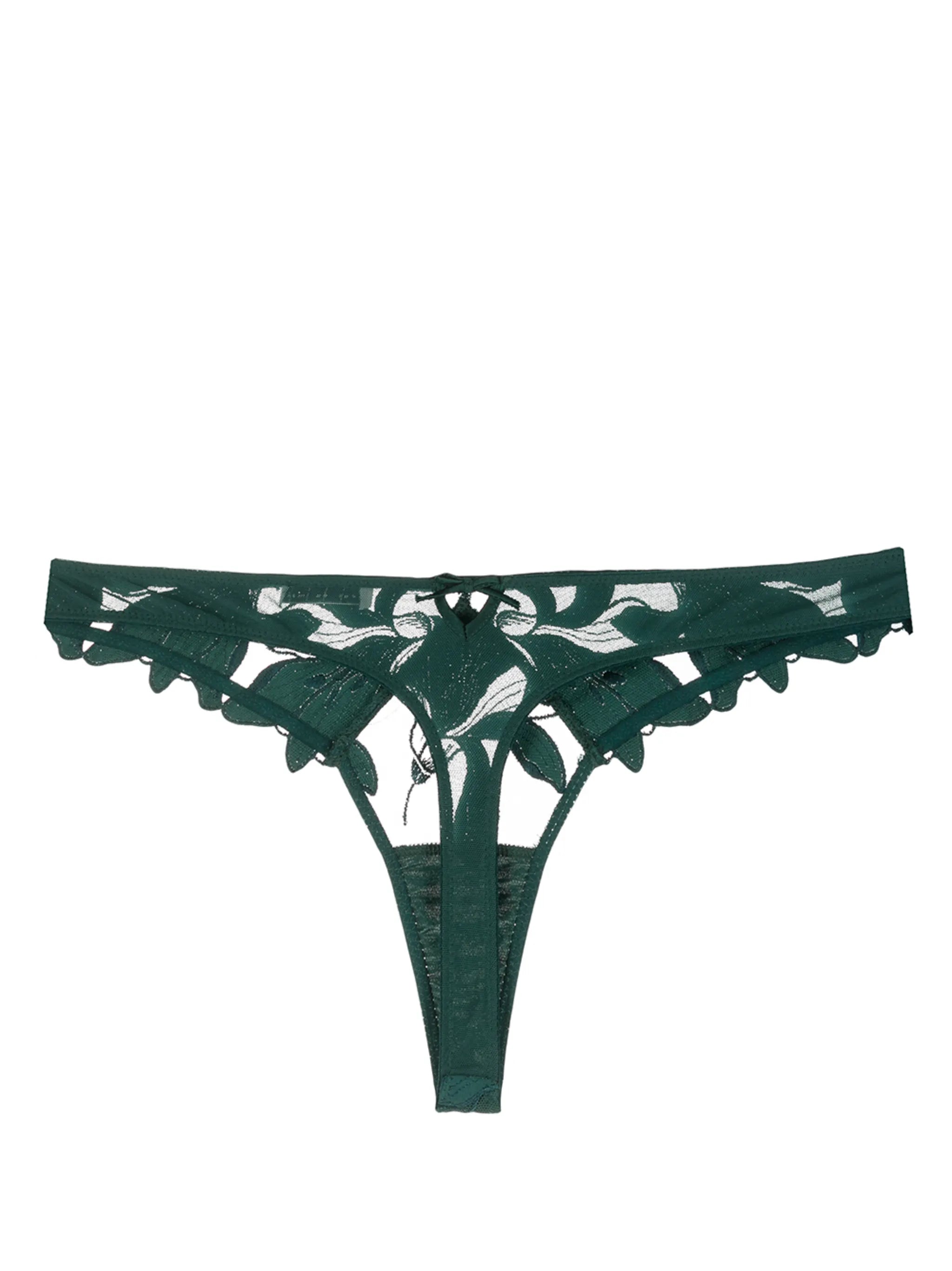 Lily embroidered-design thong