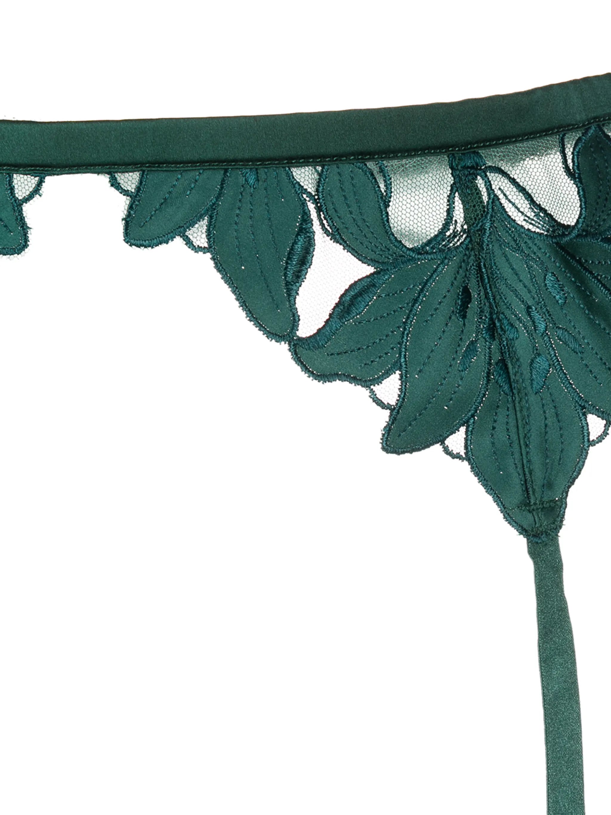 embroidered Lily garter belt
