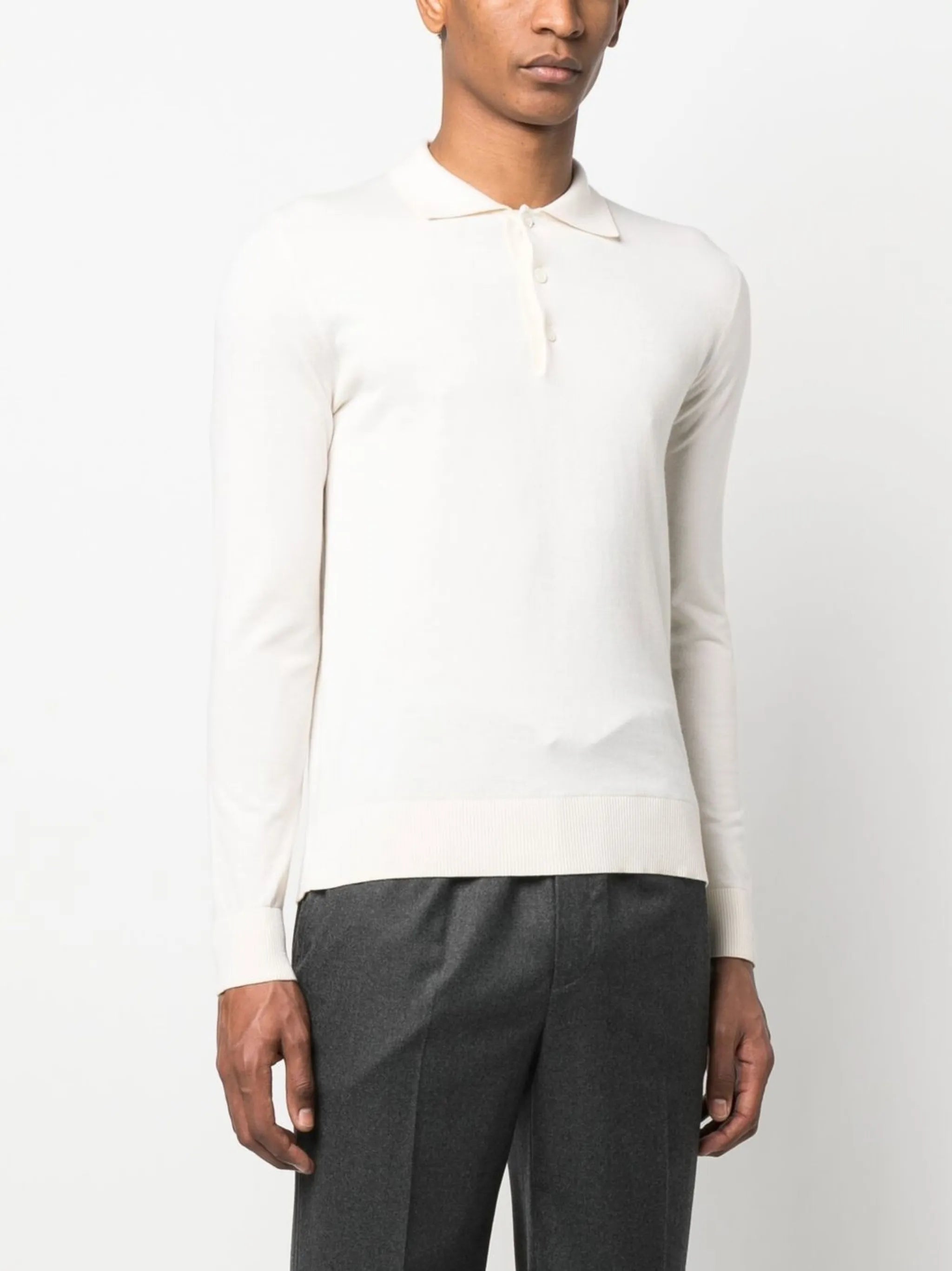 cotton-cashmere polo shirt