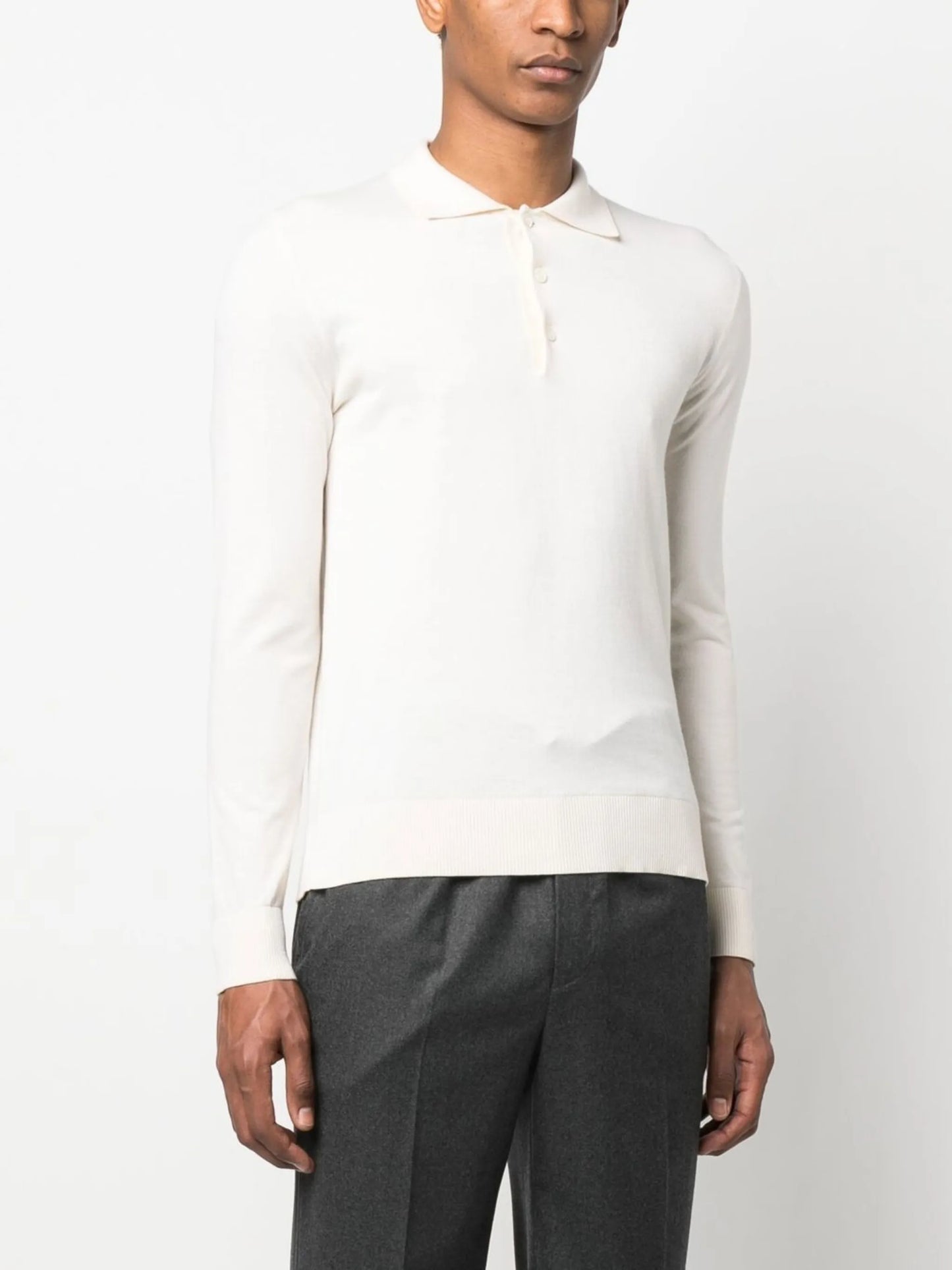 cotton-cashmere polo shirt