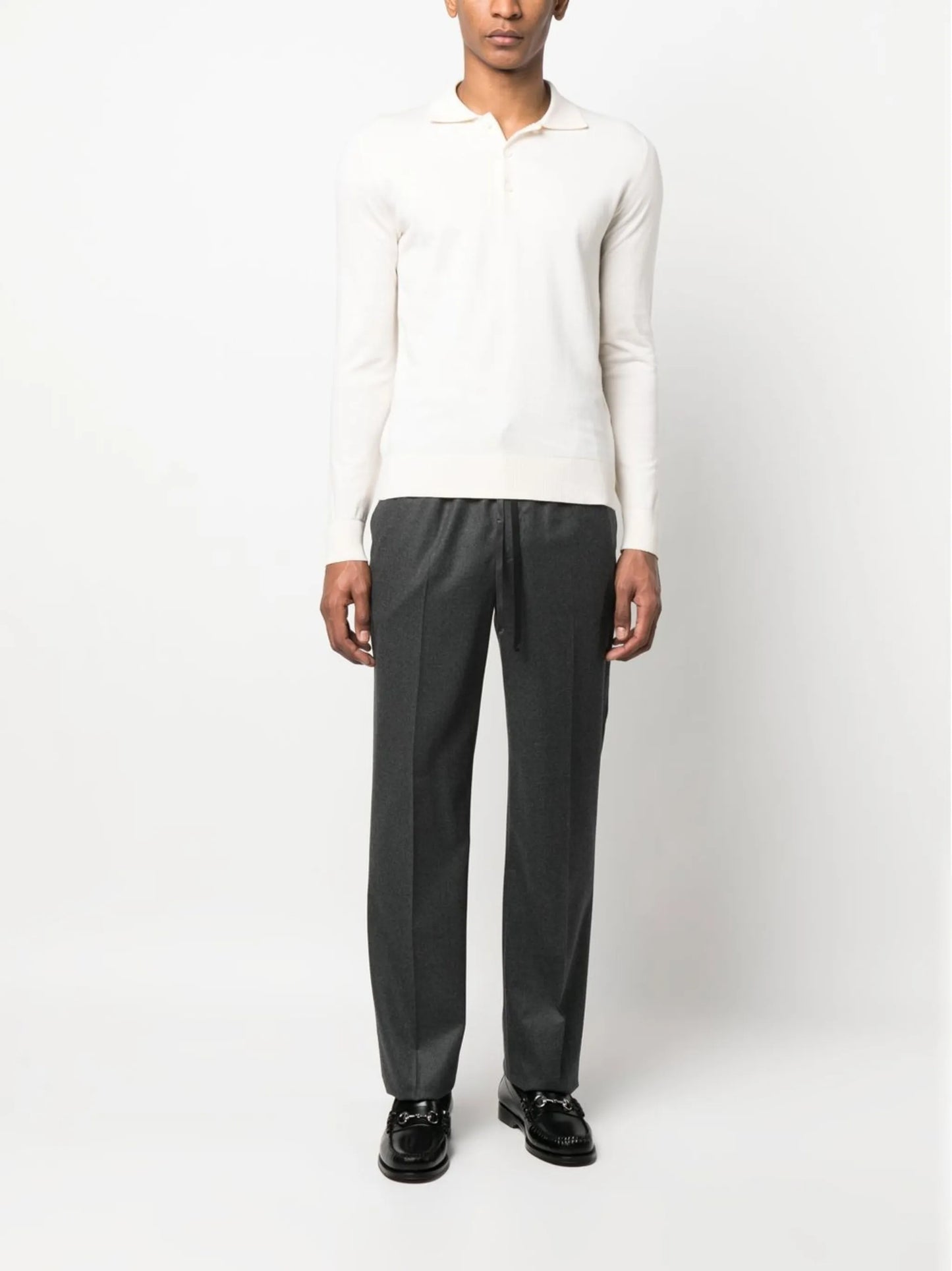 cotton-cashmere polo shirt