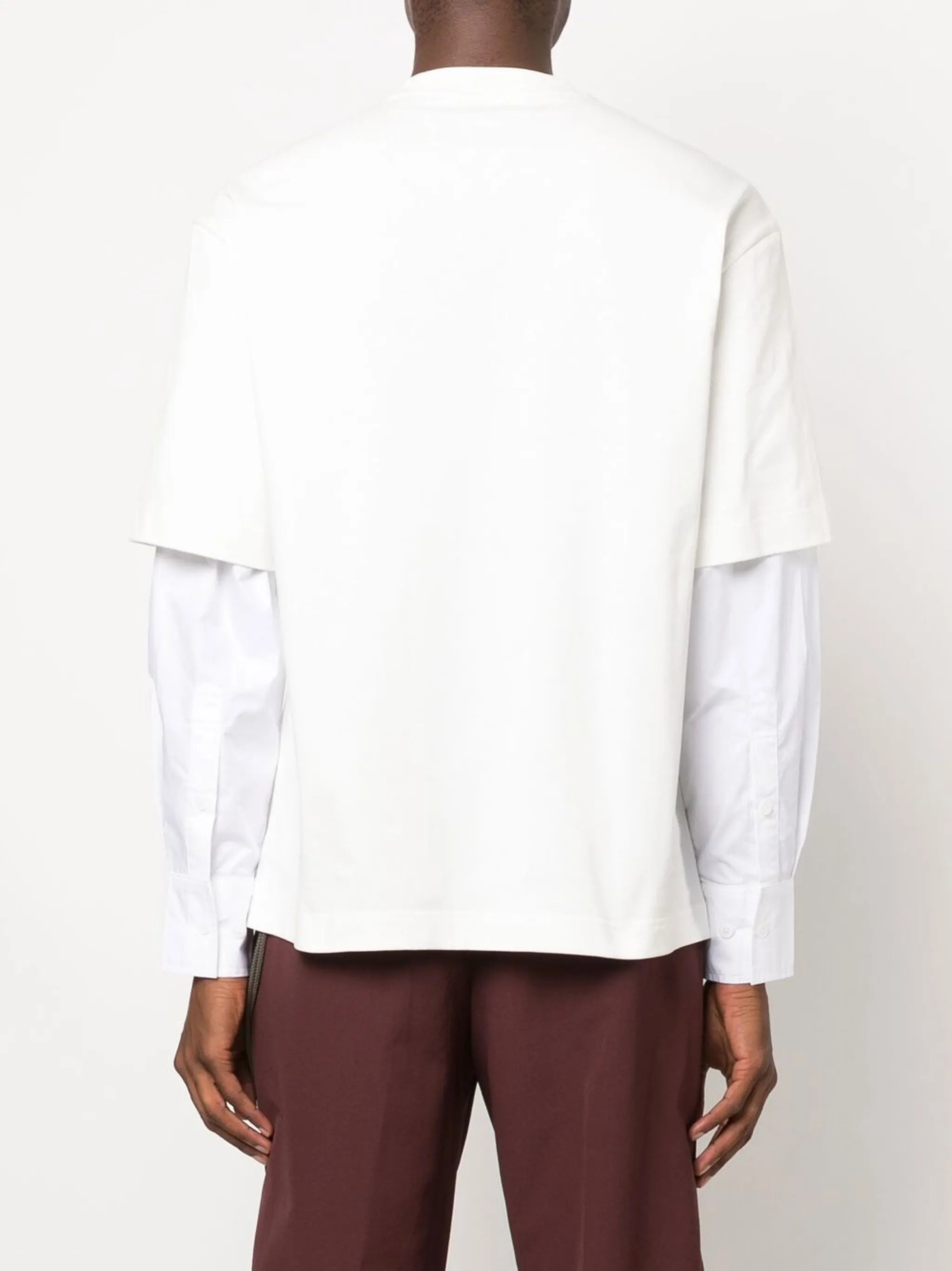 logo-embroidered layered sweatshirt