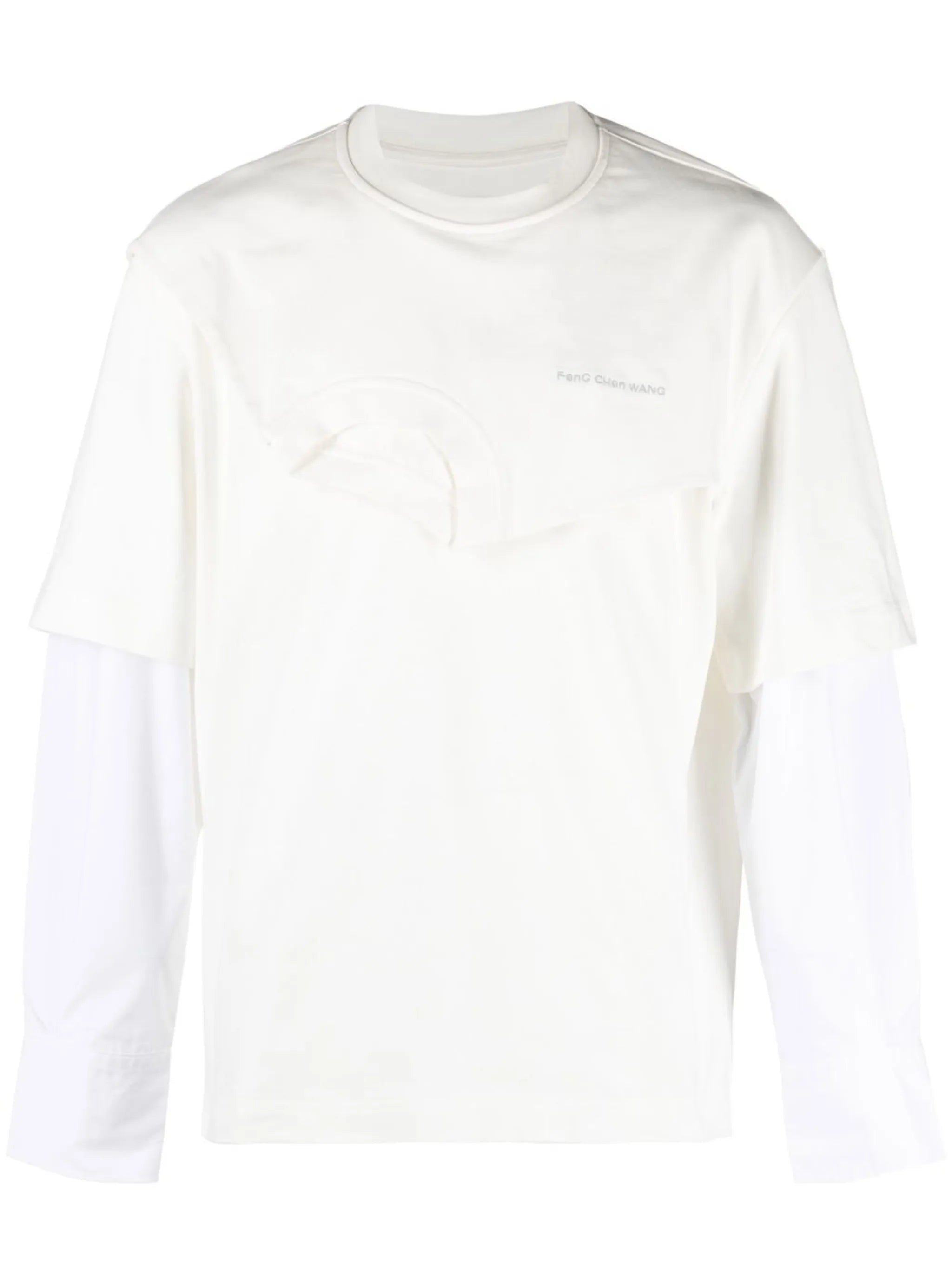 logo-embroidered layered sweatshirt