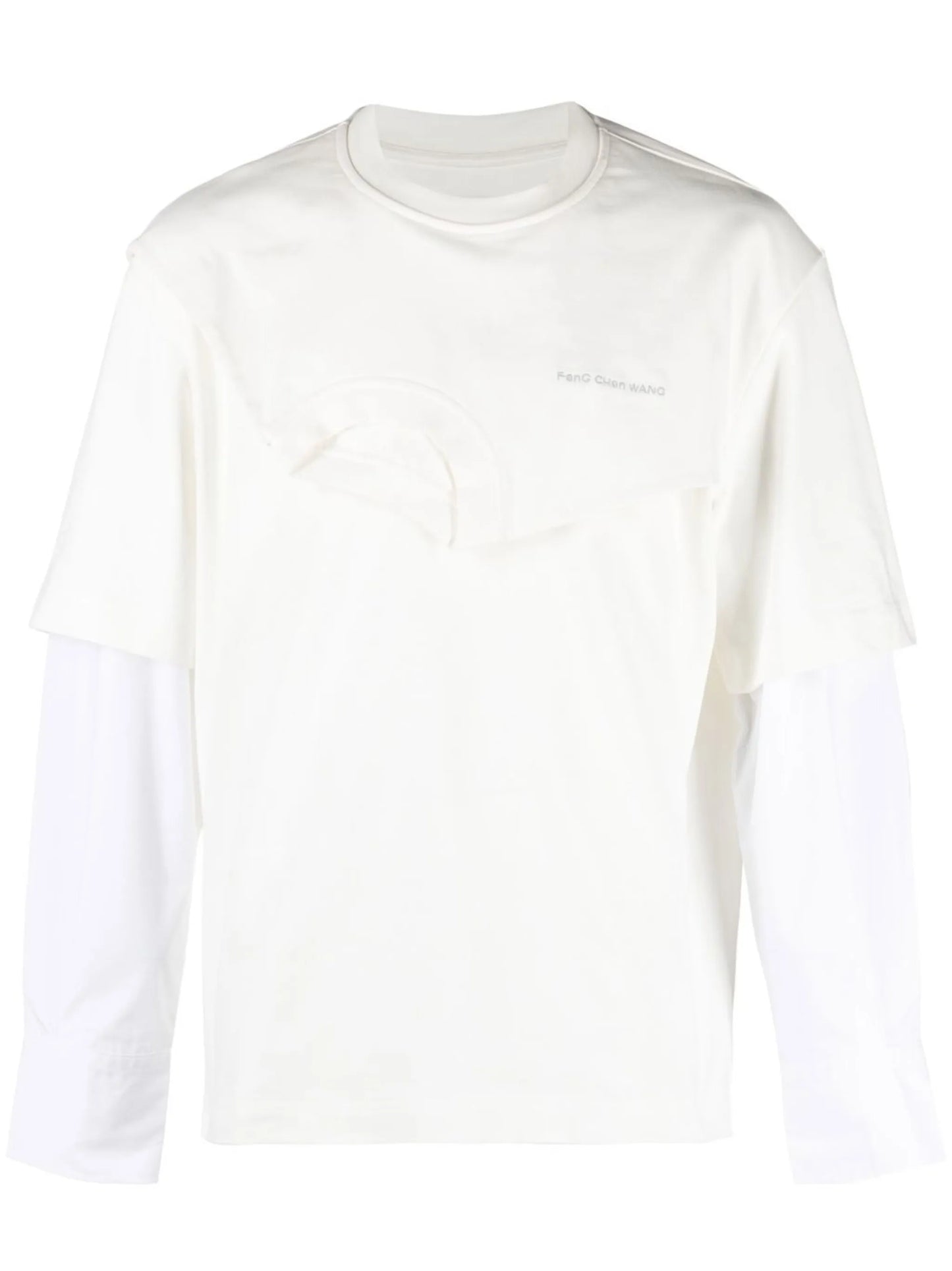 logo-embroidered layered sweatshirt