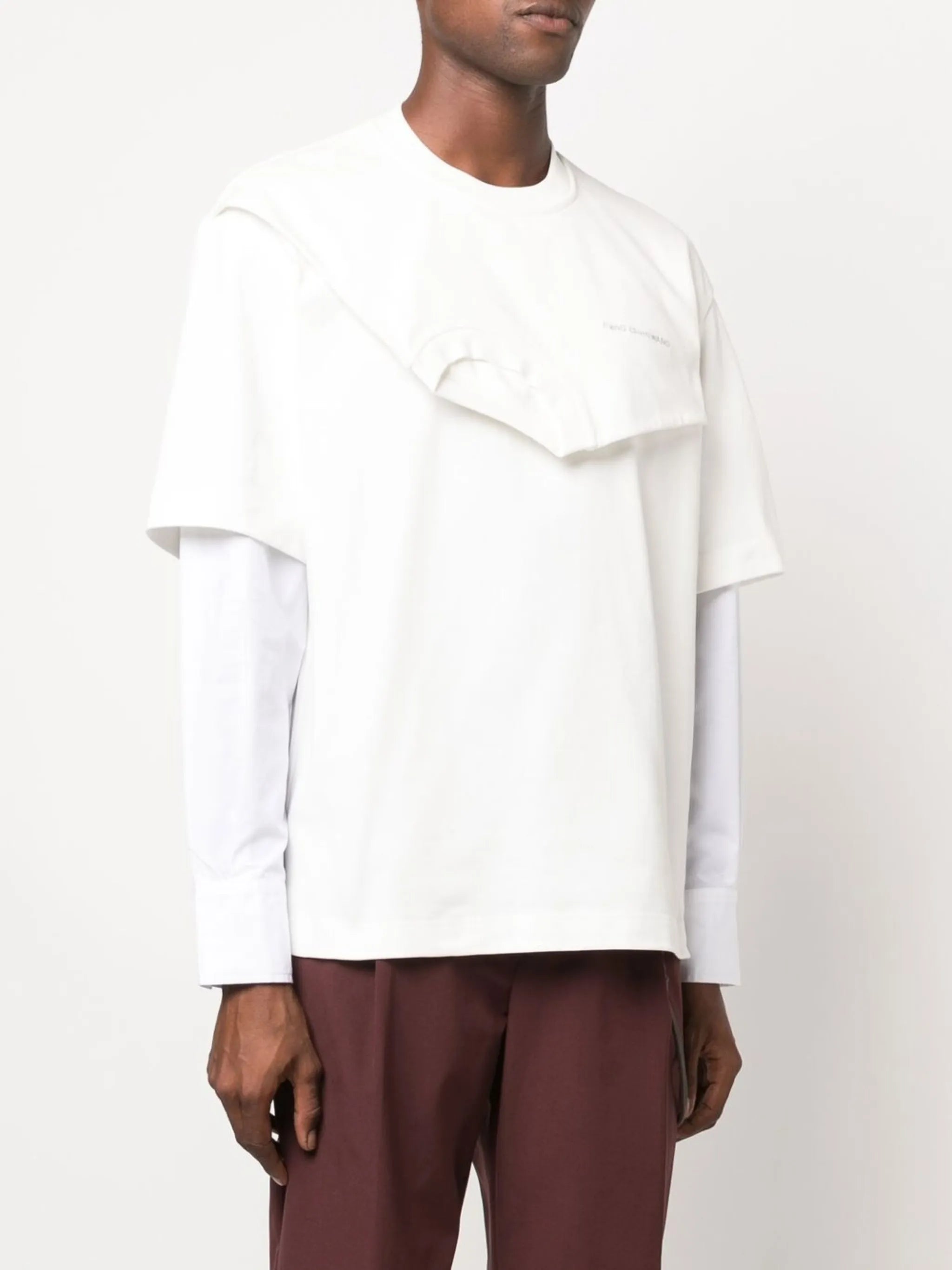 logo-embroidered layered sweatshirt