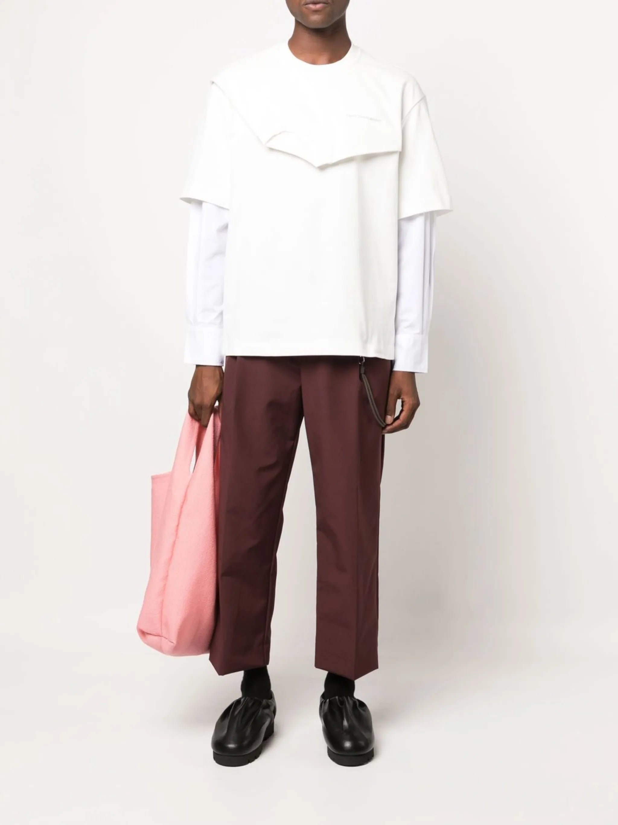 logo-embroidered layered sweatshirt