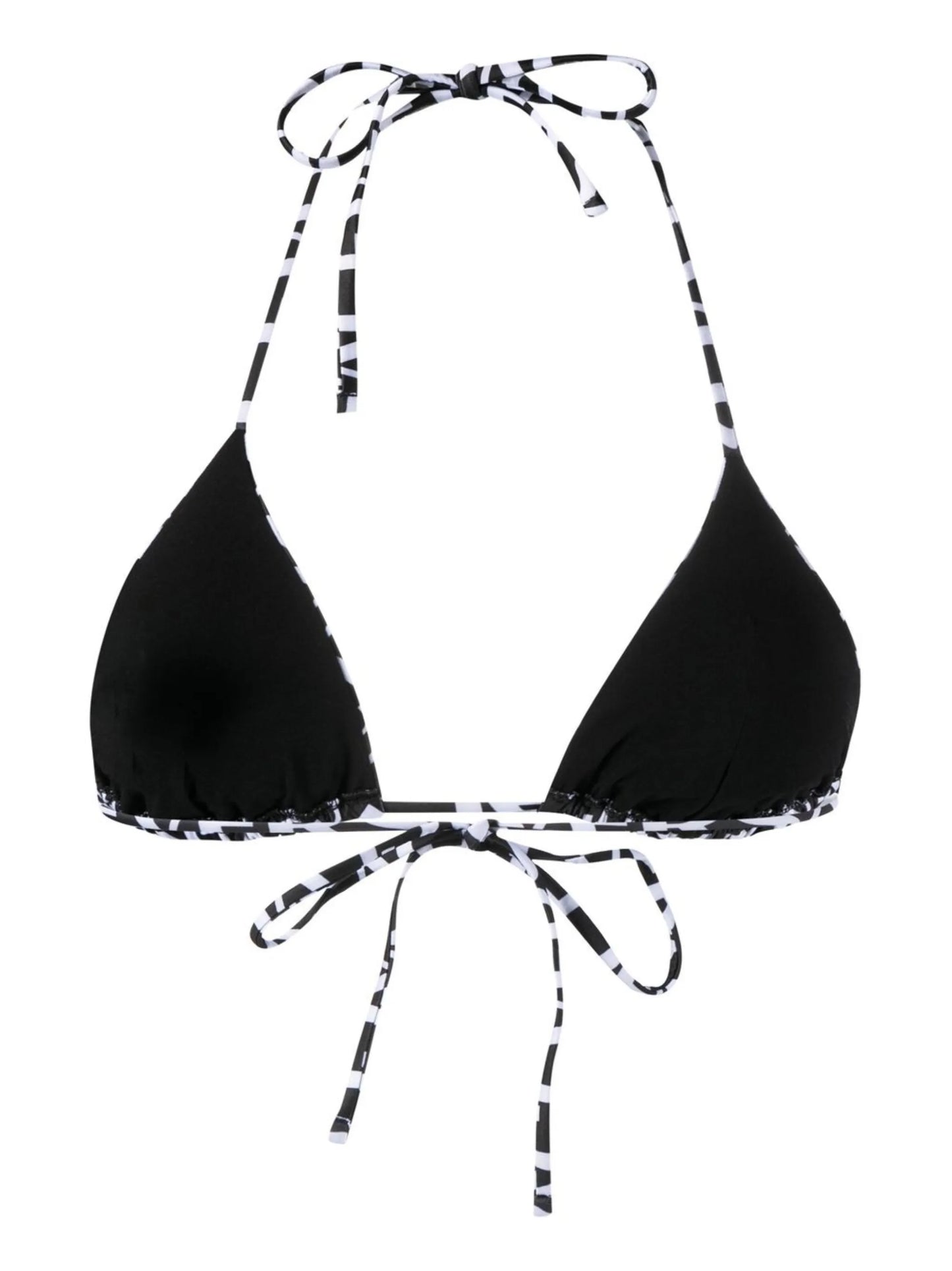 logo-print triangle bikini top