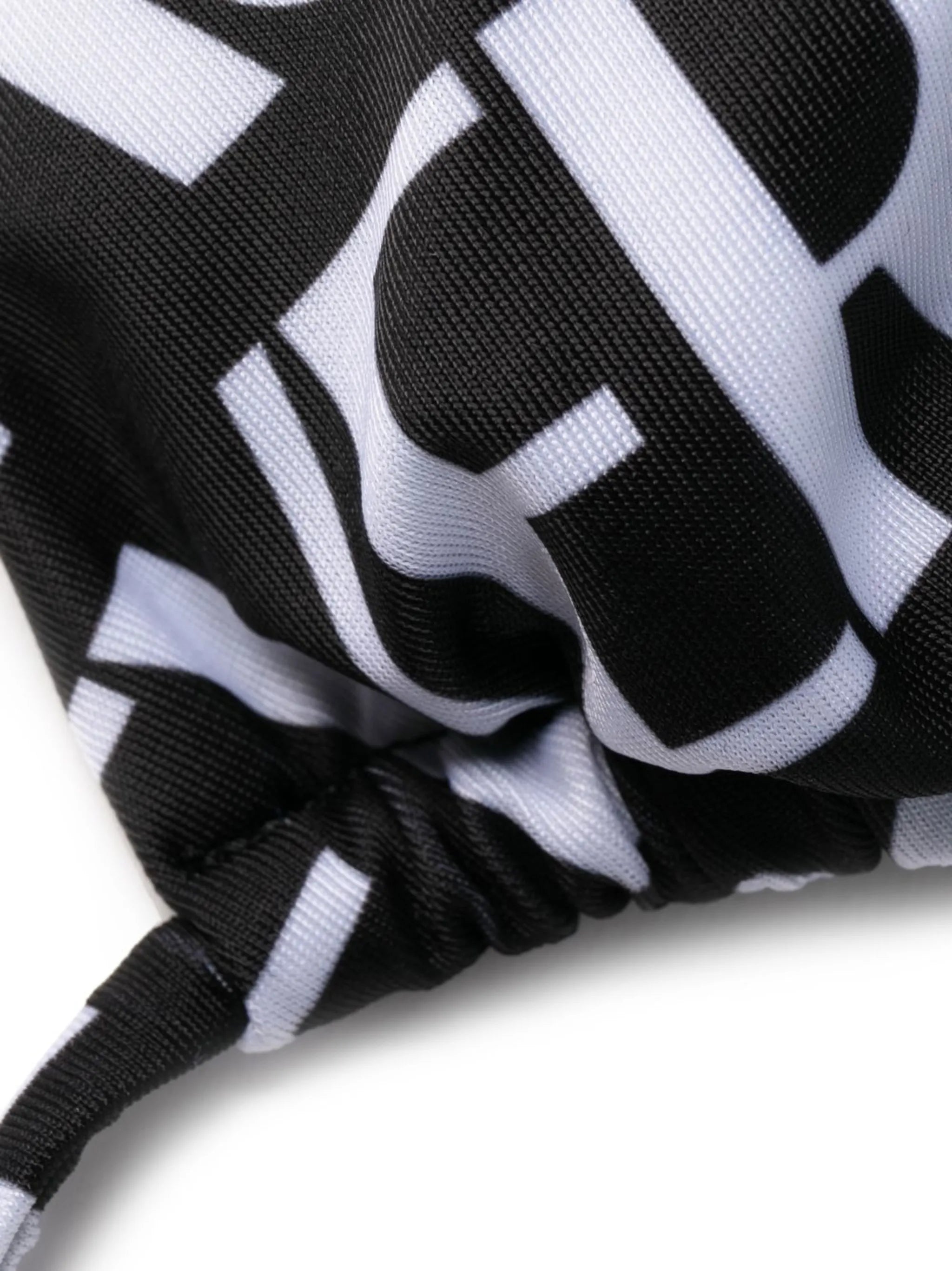 logo-print triangle bikini top