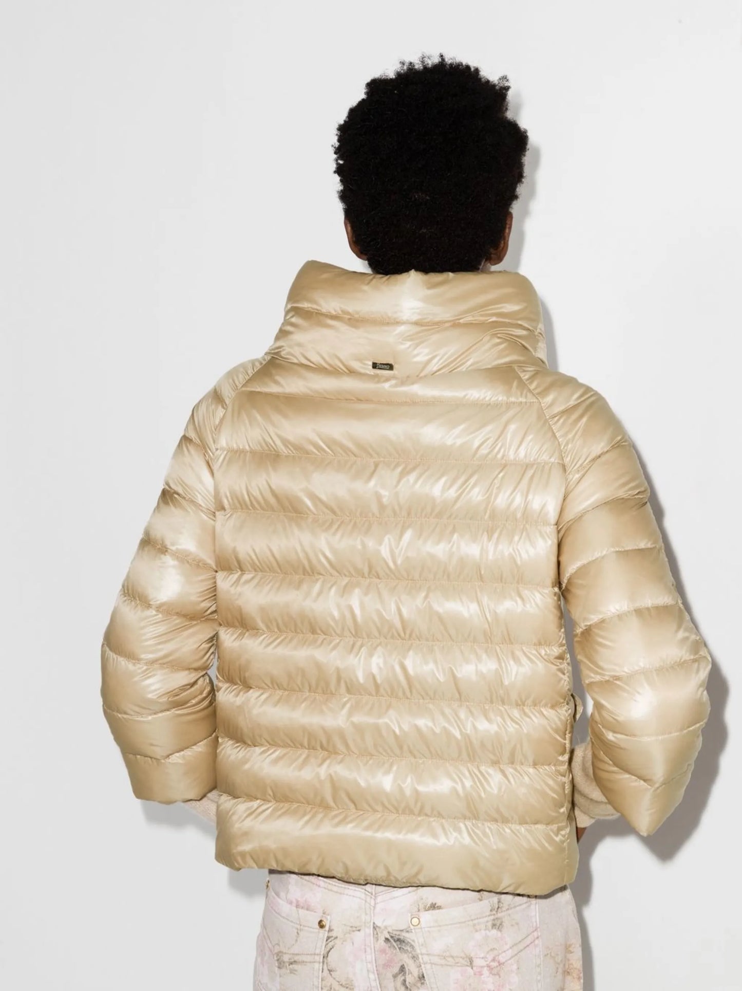 Ultralight quilted high-shine puffer jacket