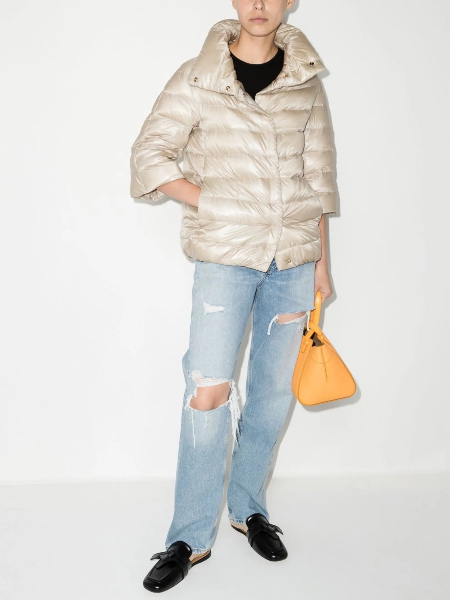 high-neck puffer jacket