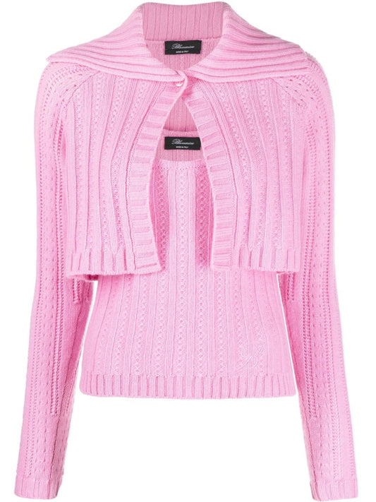 cable-knit two-piece set