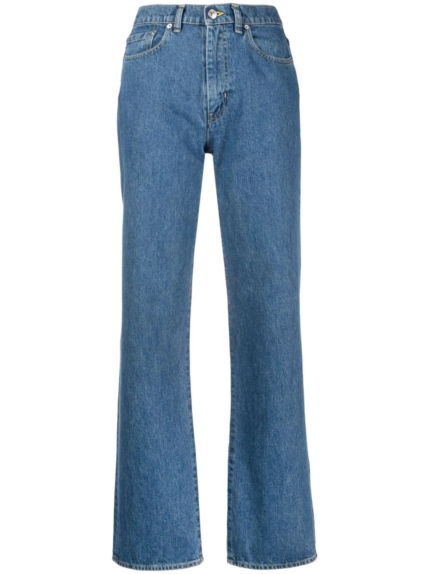 high-rise straight-leg jeans