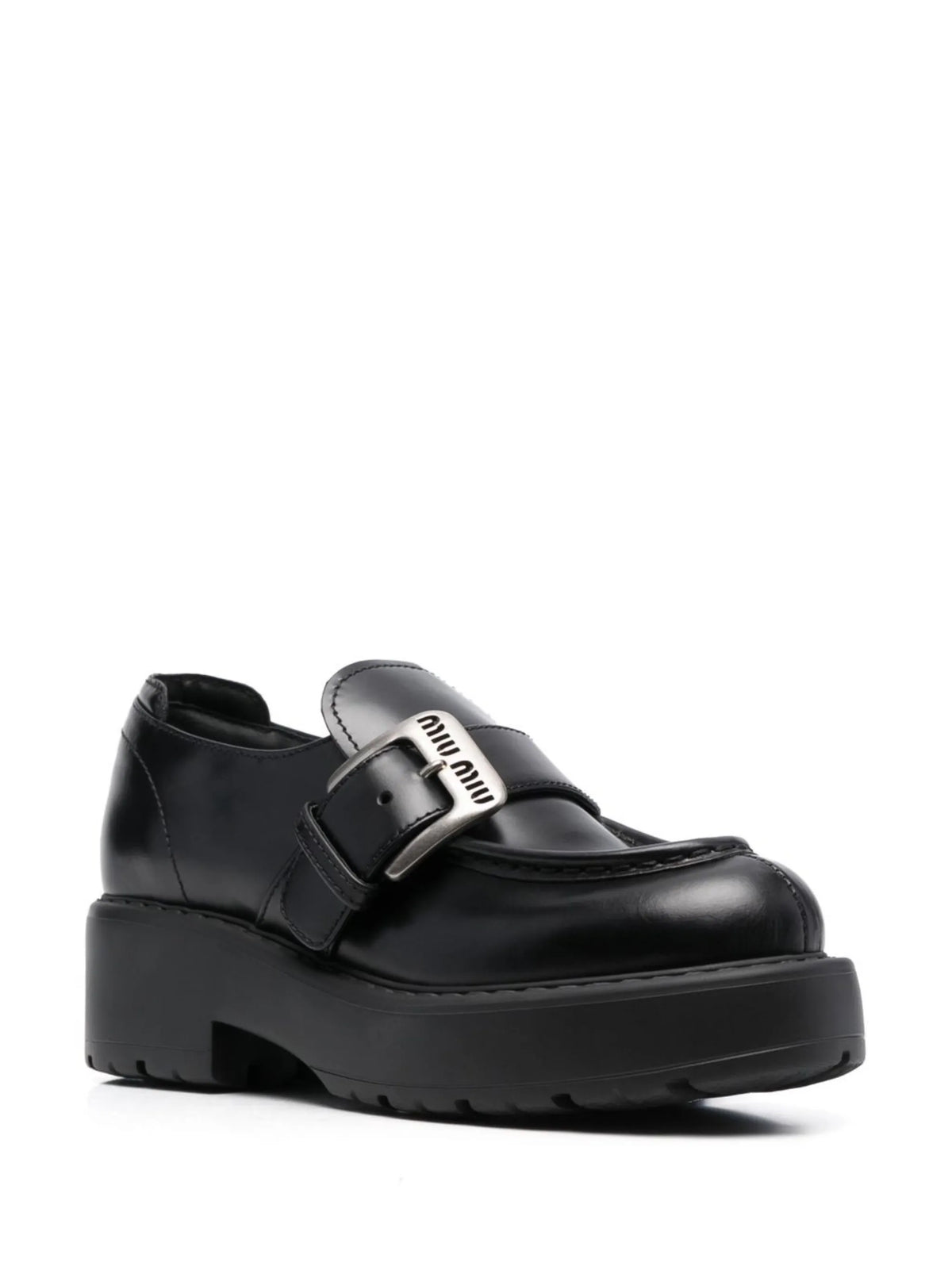 buckled leather loafers