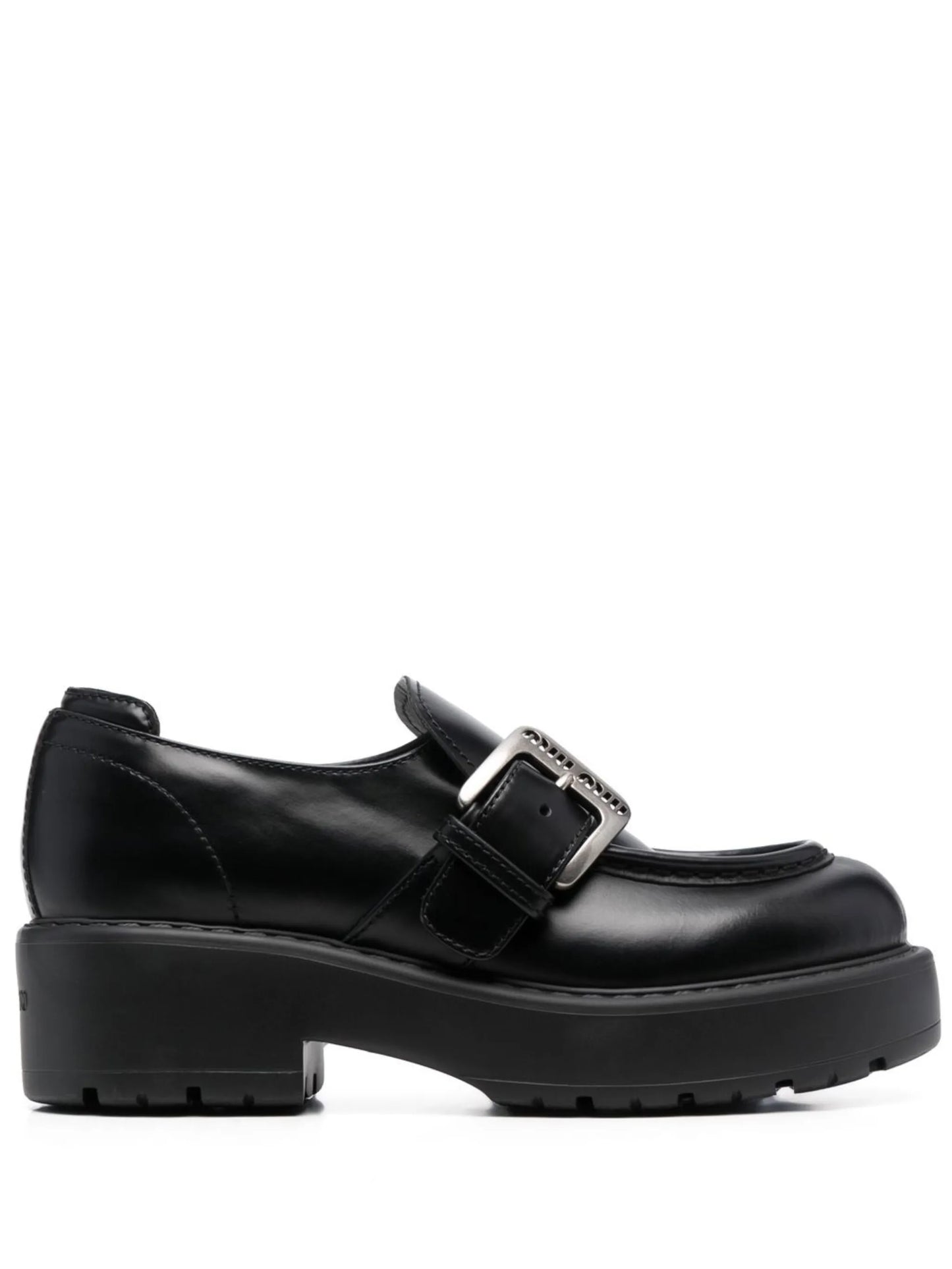 buckled leather loafers