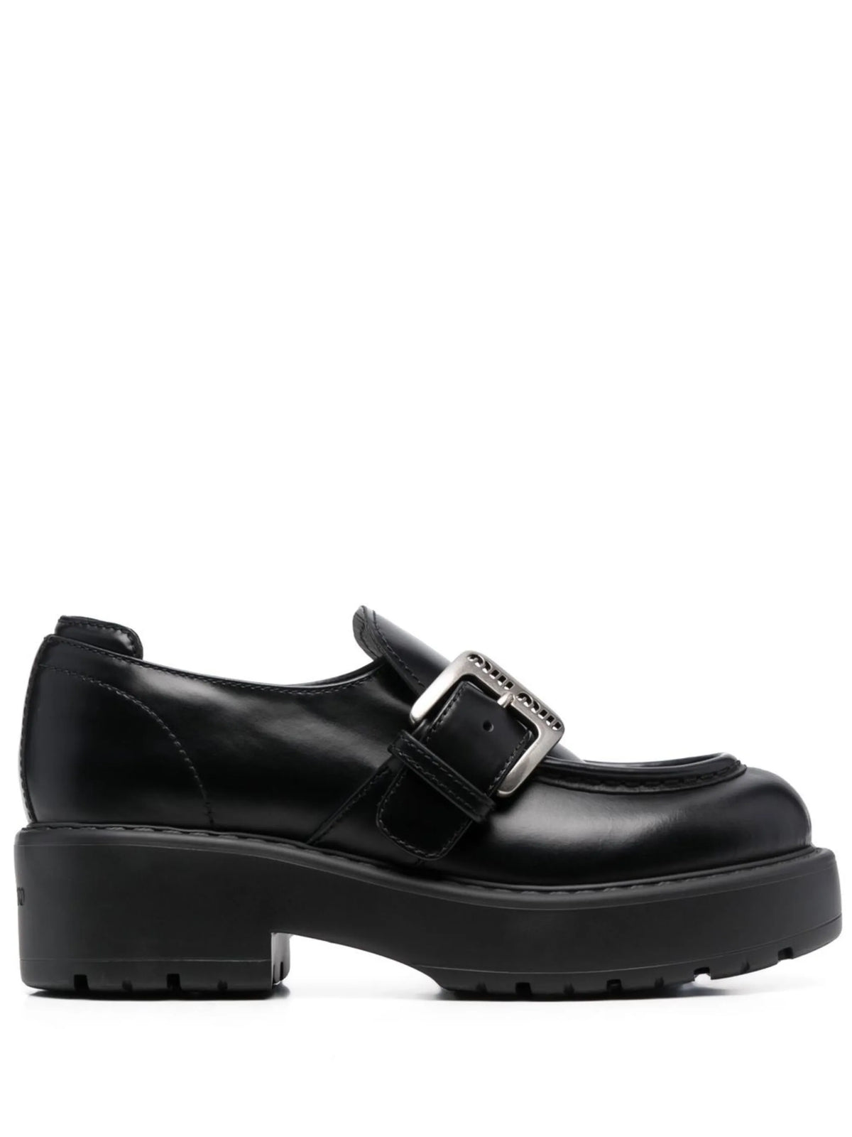 buckled leather loafers