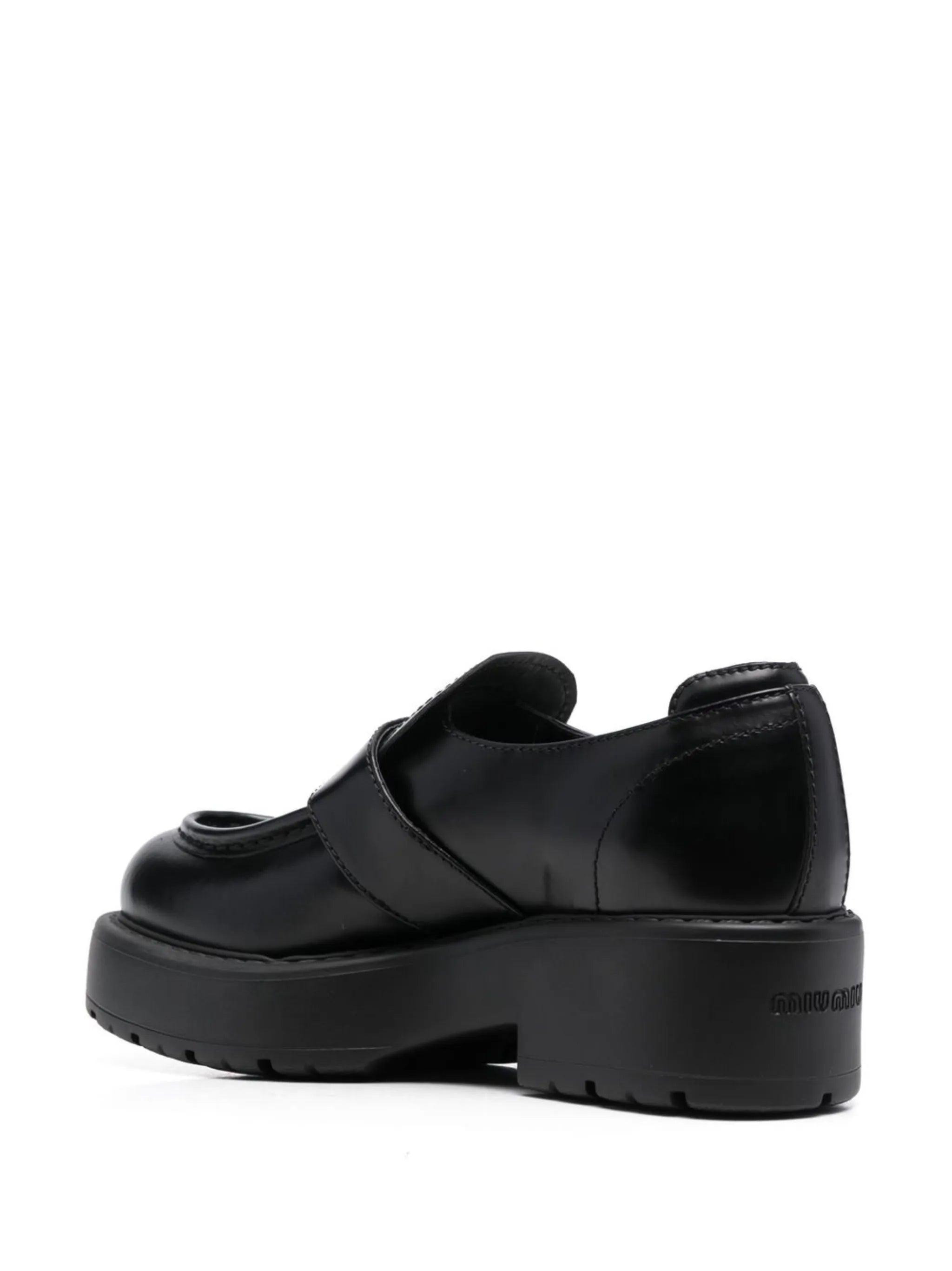 buckled leather loafers