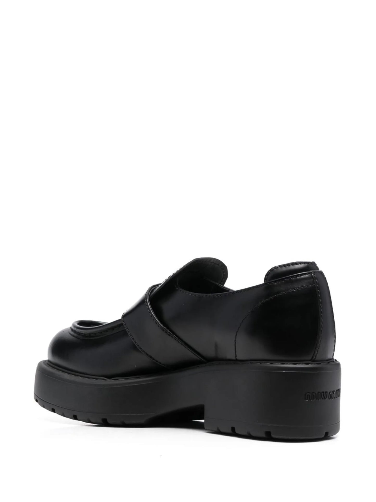 buckled leather loafers