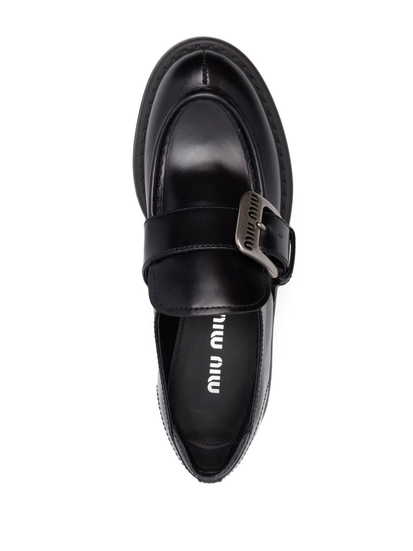 buckled leather loafers