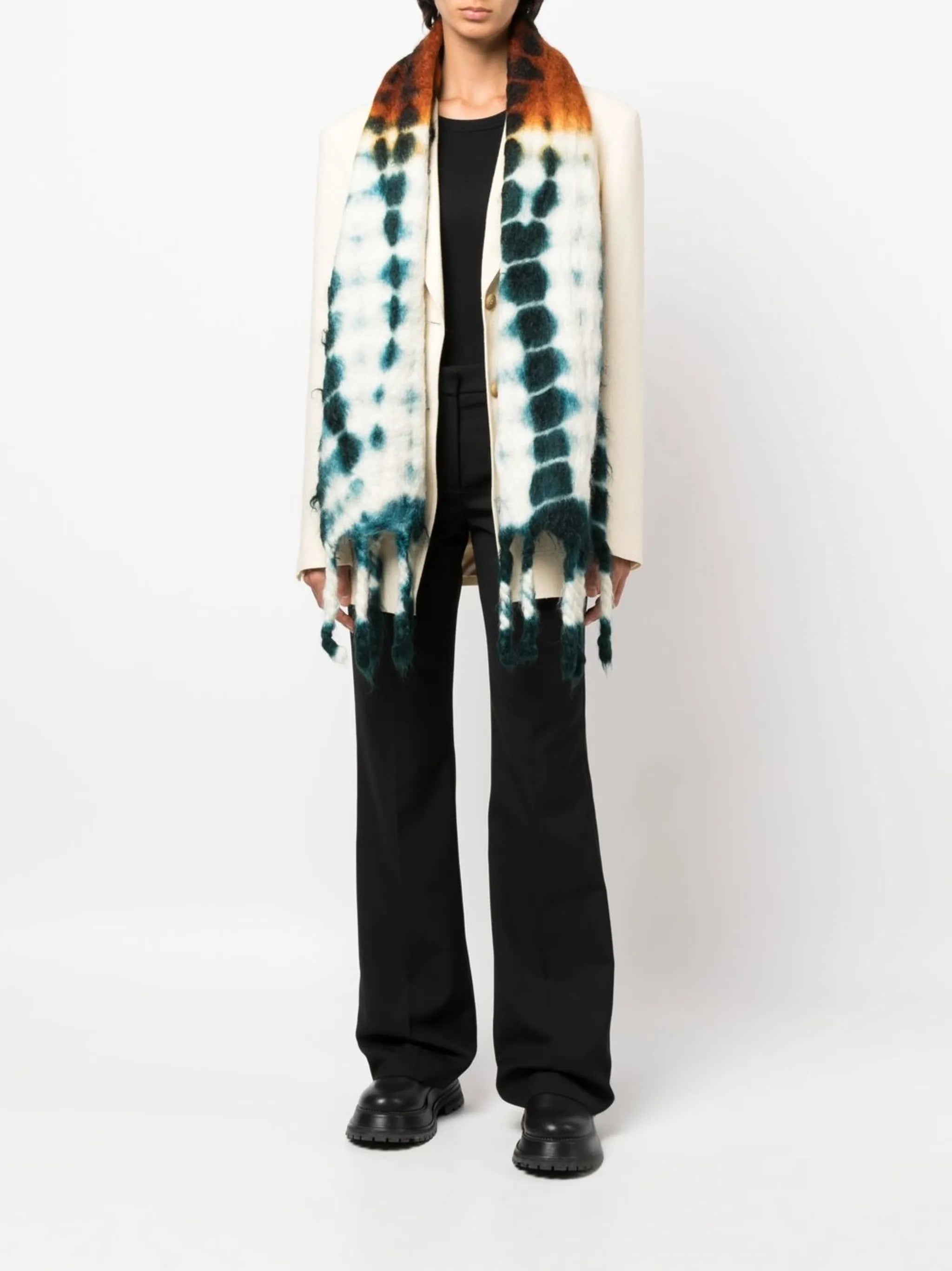 all-over tie-dye print scarf