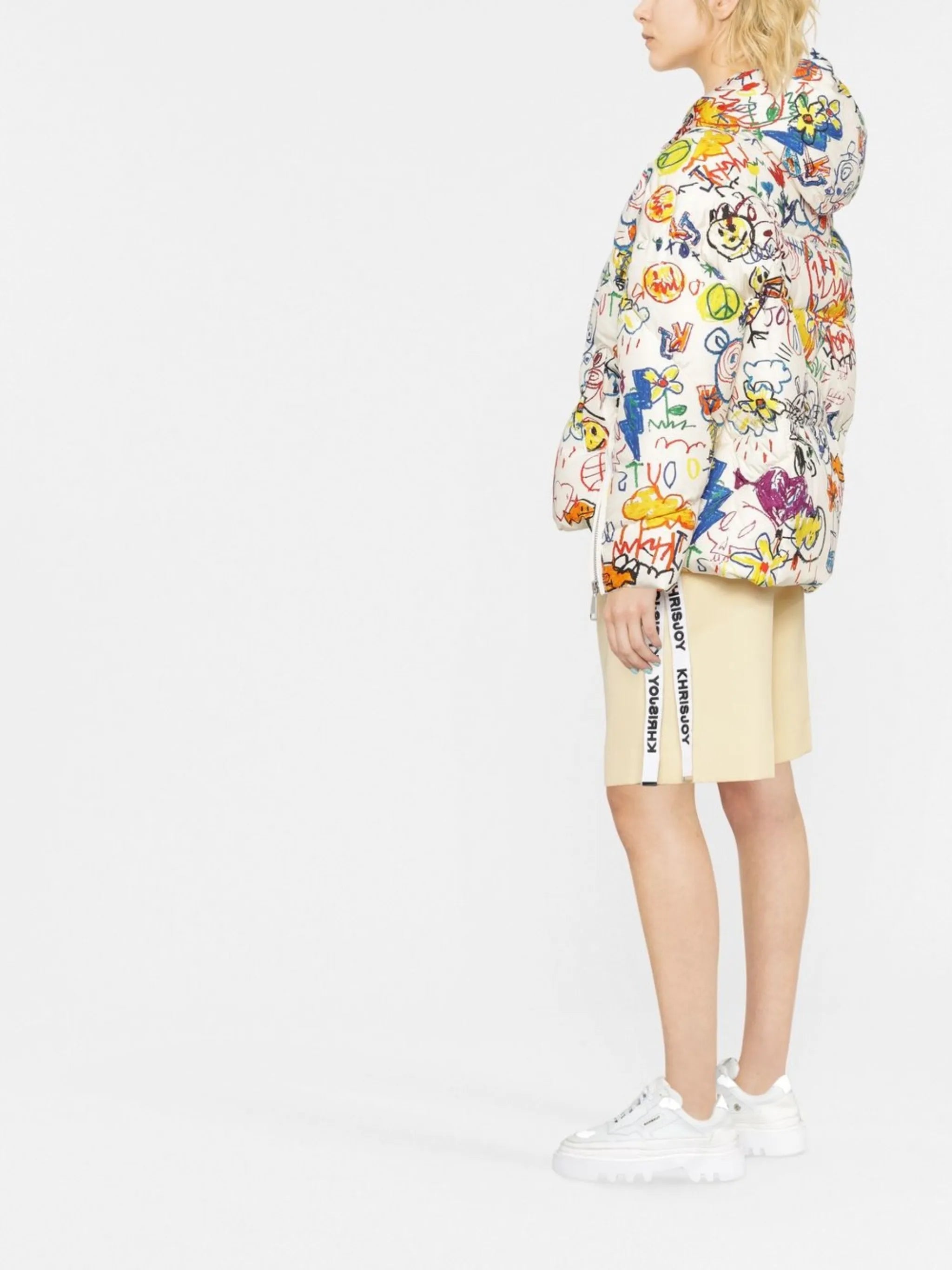 illustration-print puffer jacket