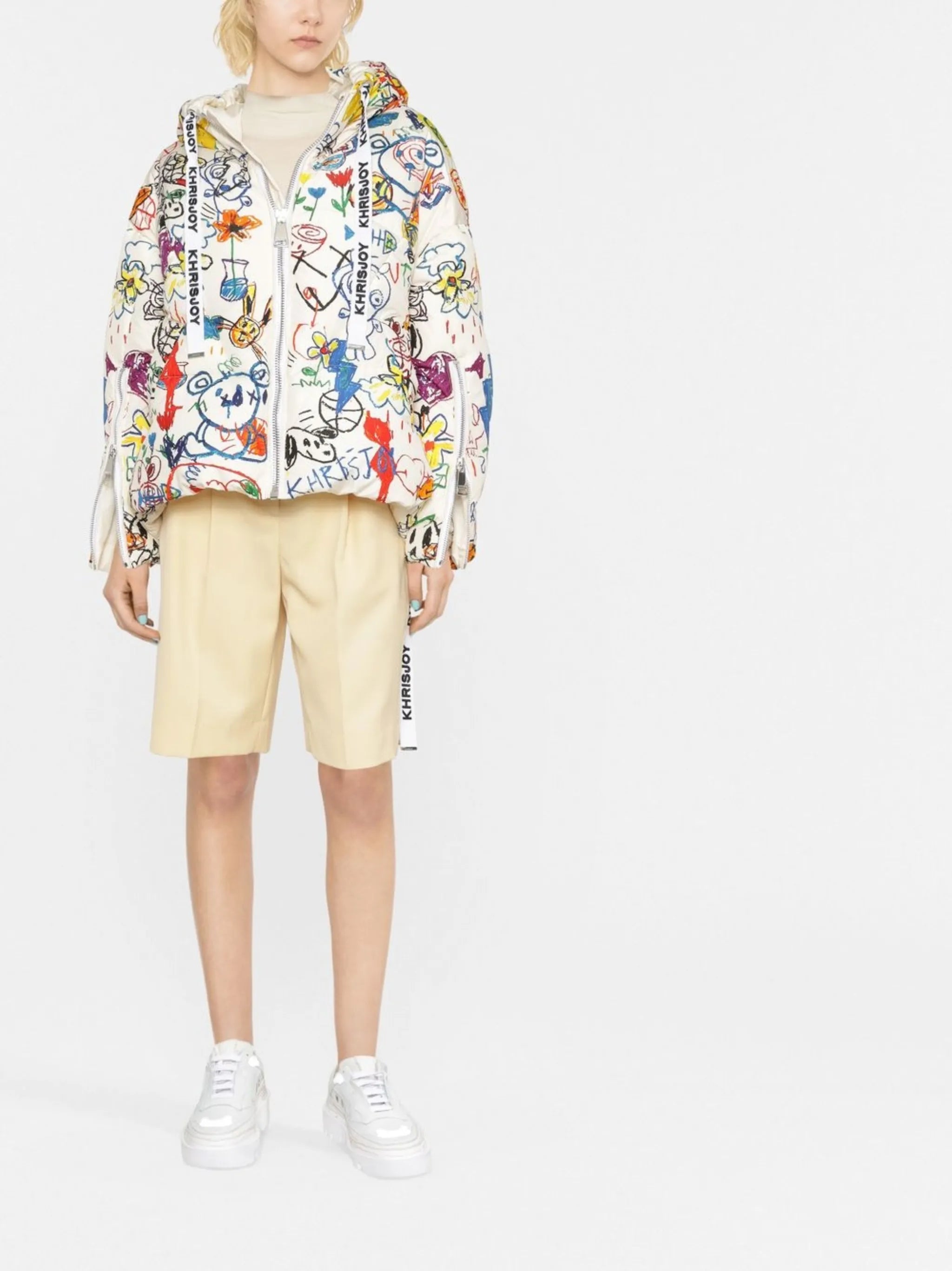 illustration-print puffer jacket
