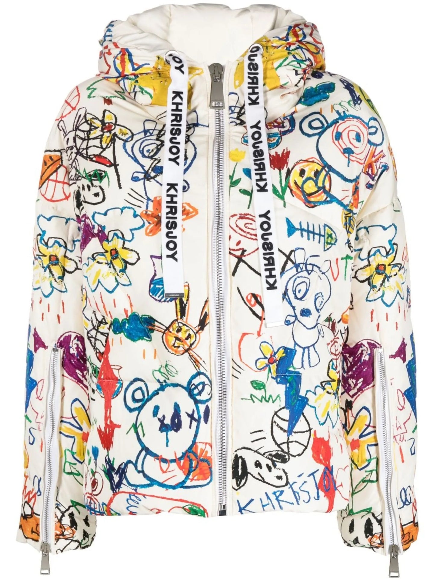 illustration-print puffer jacket