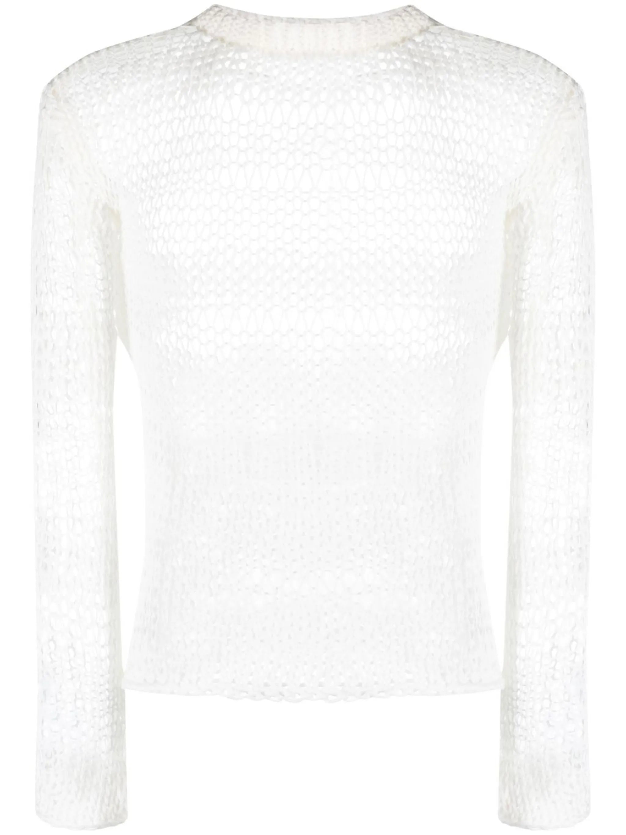 open-knit crew-neck jumper