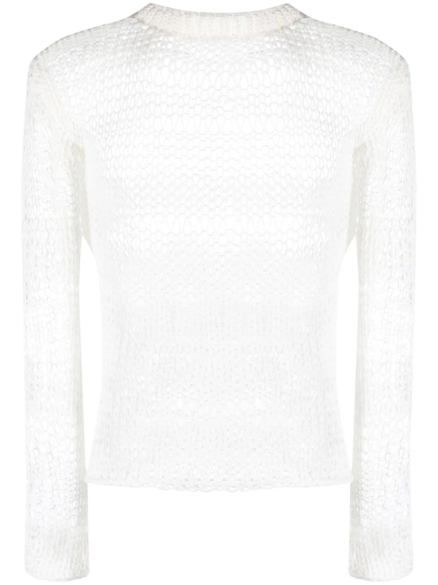 open-knit crew-neck jumper