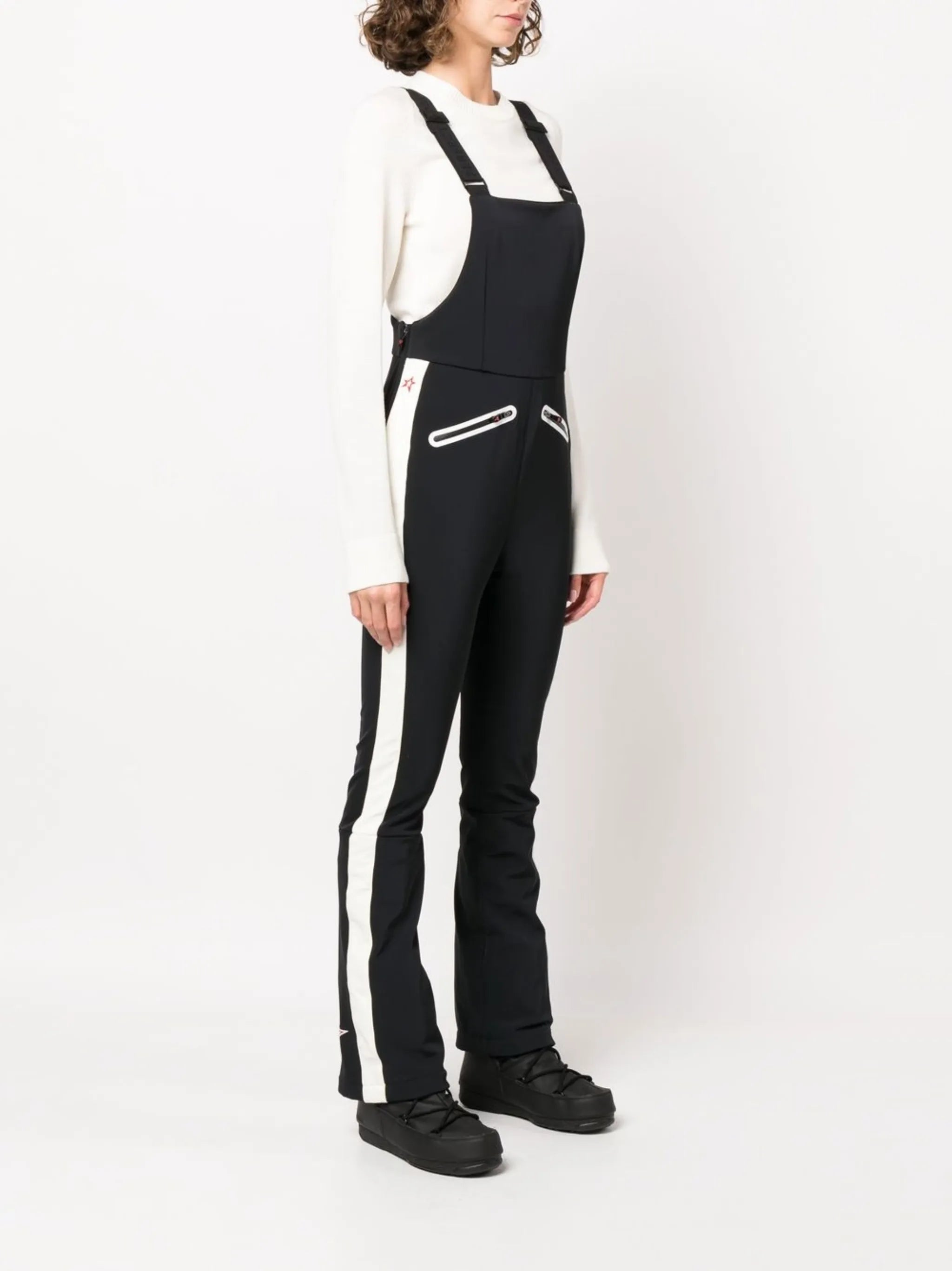 panelled side-zip ski jumpsuit