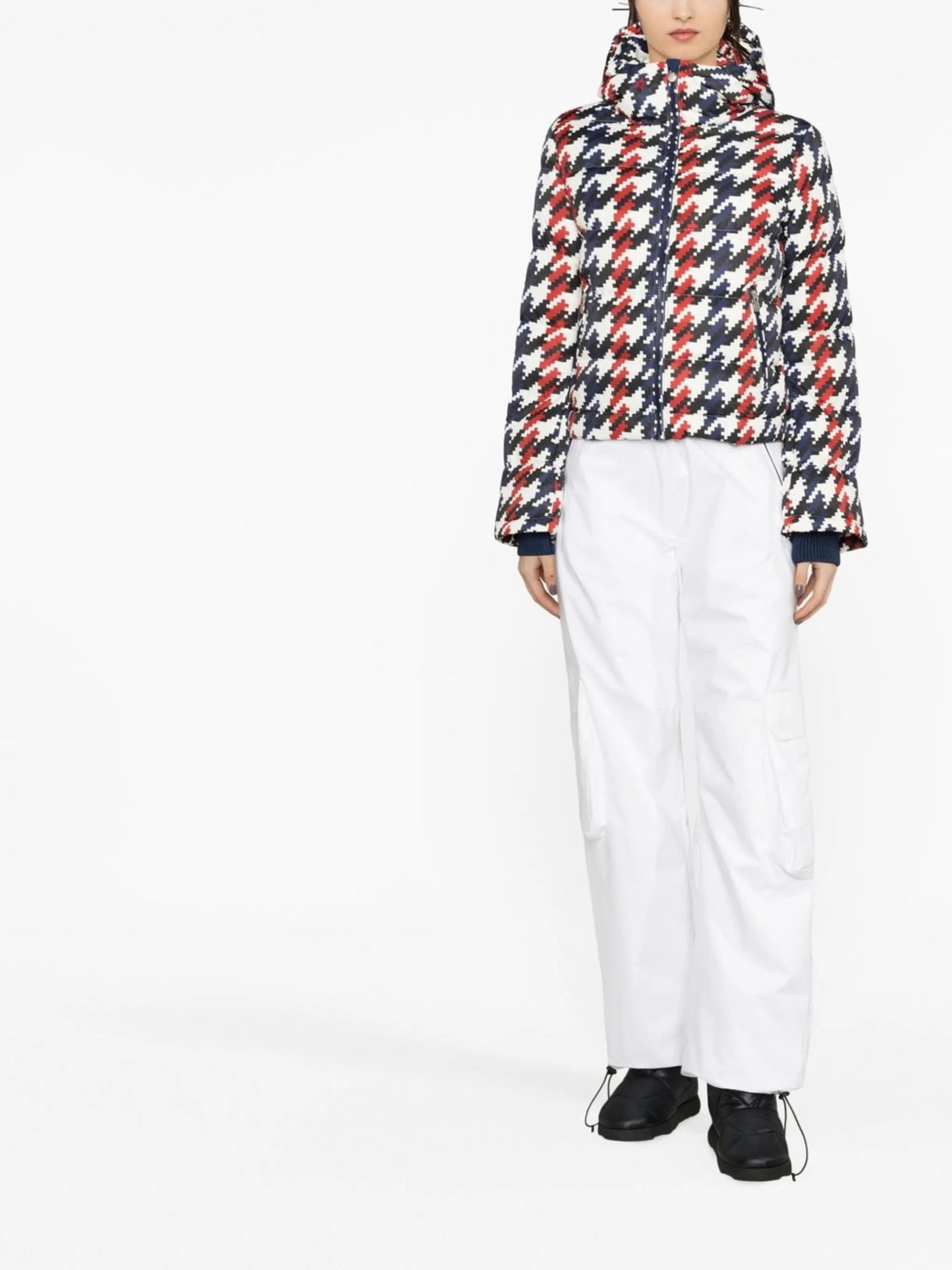 houndstooth puffer jacket