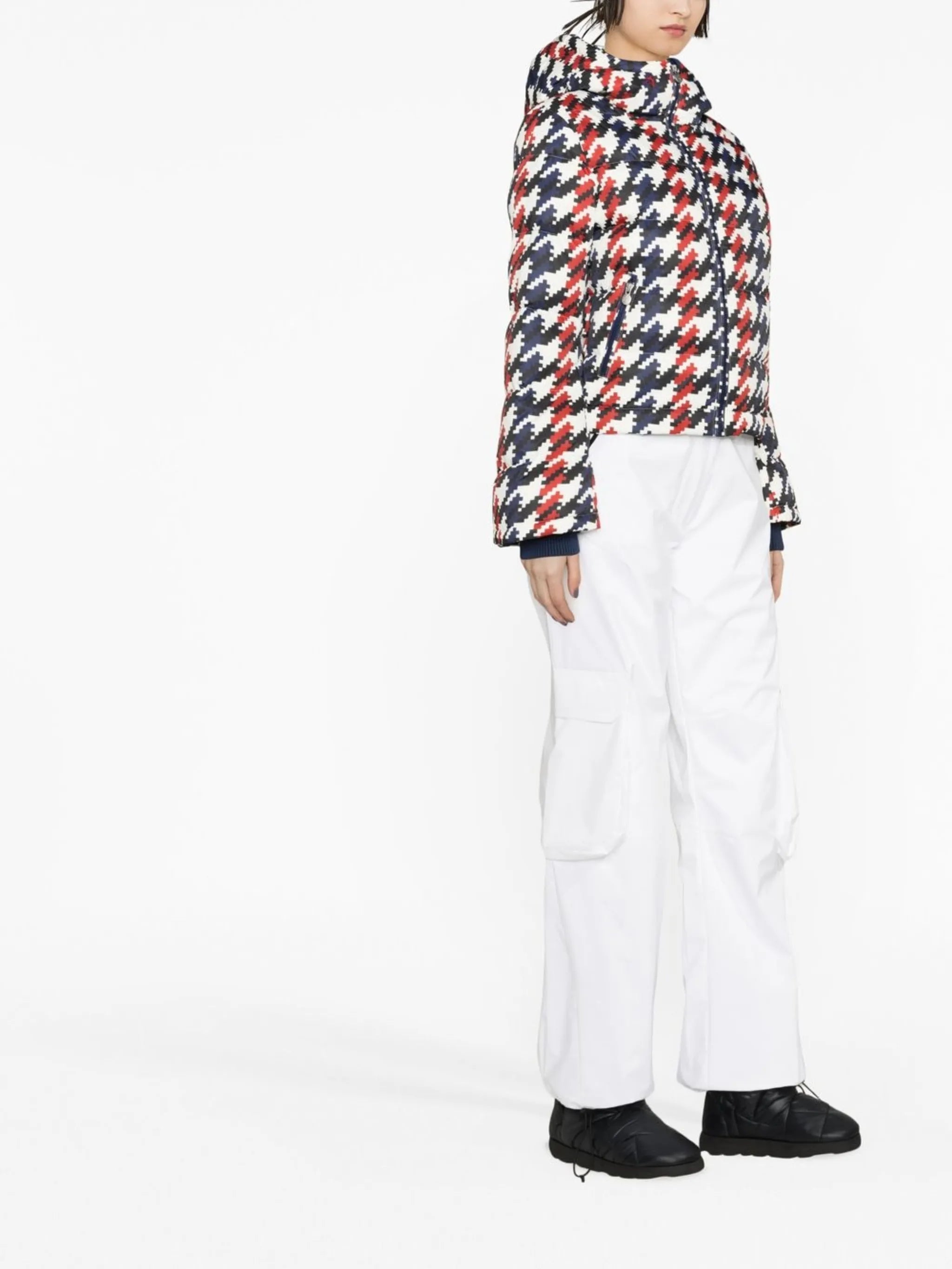 houndstooth puffer jacket