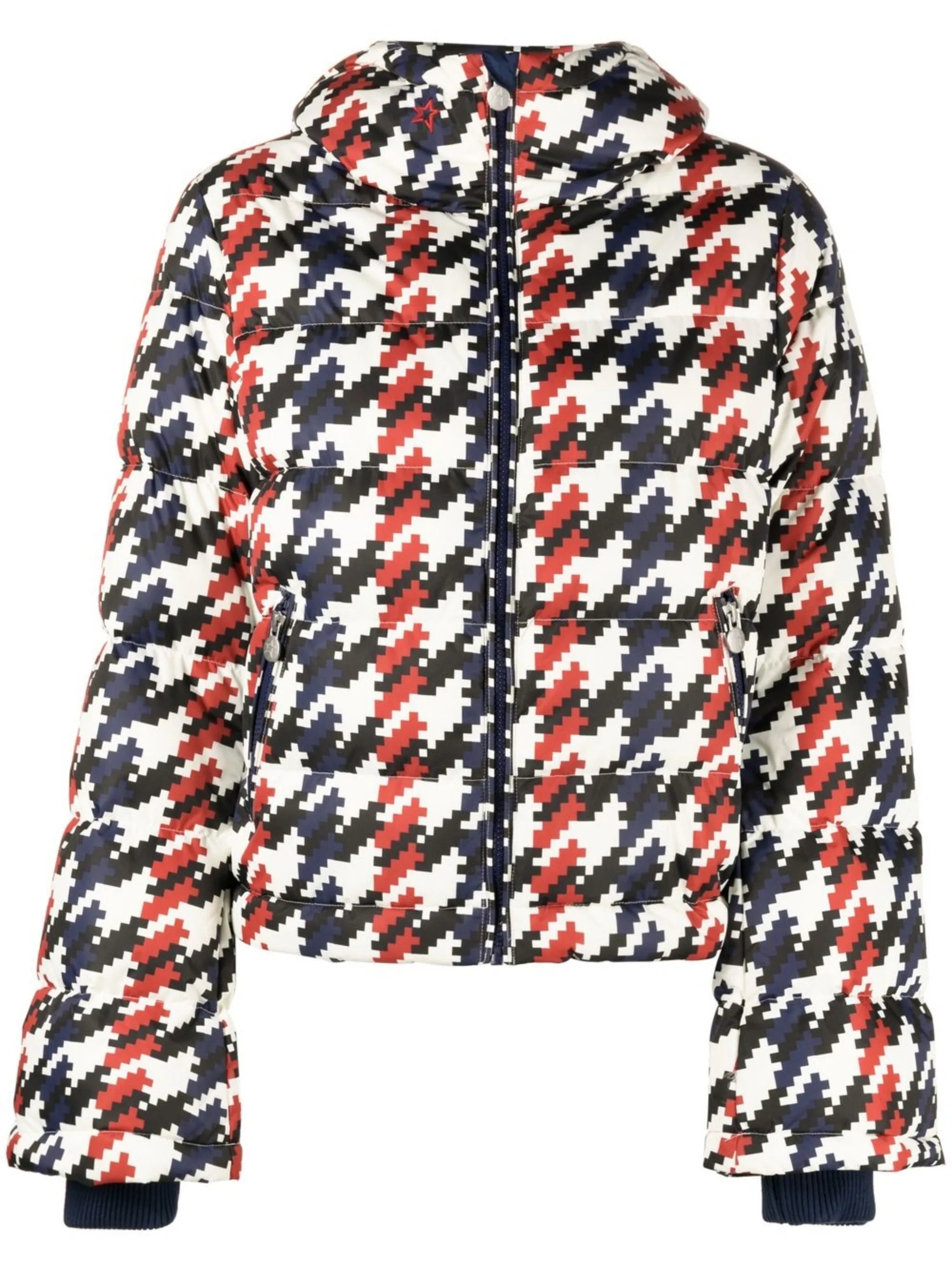 houndstooth puffer jacket