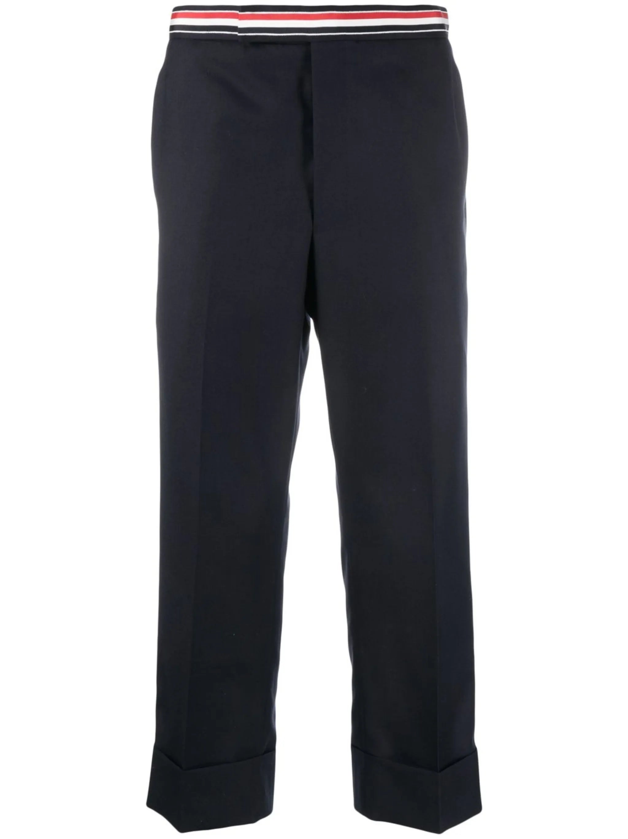 RWB-waistband cropped tailored trousers
