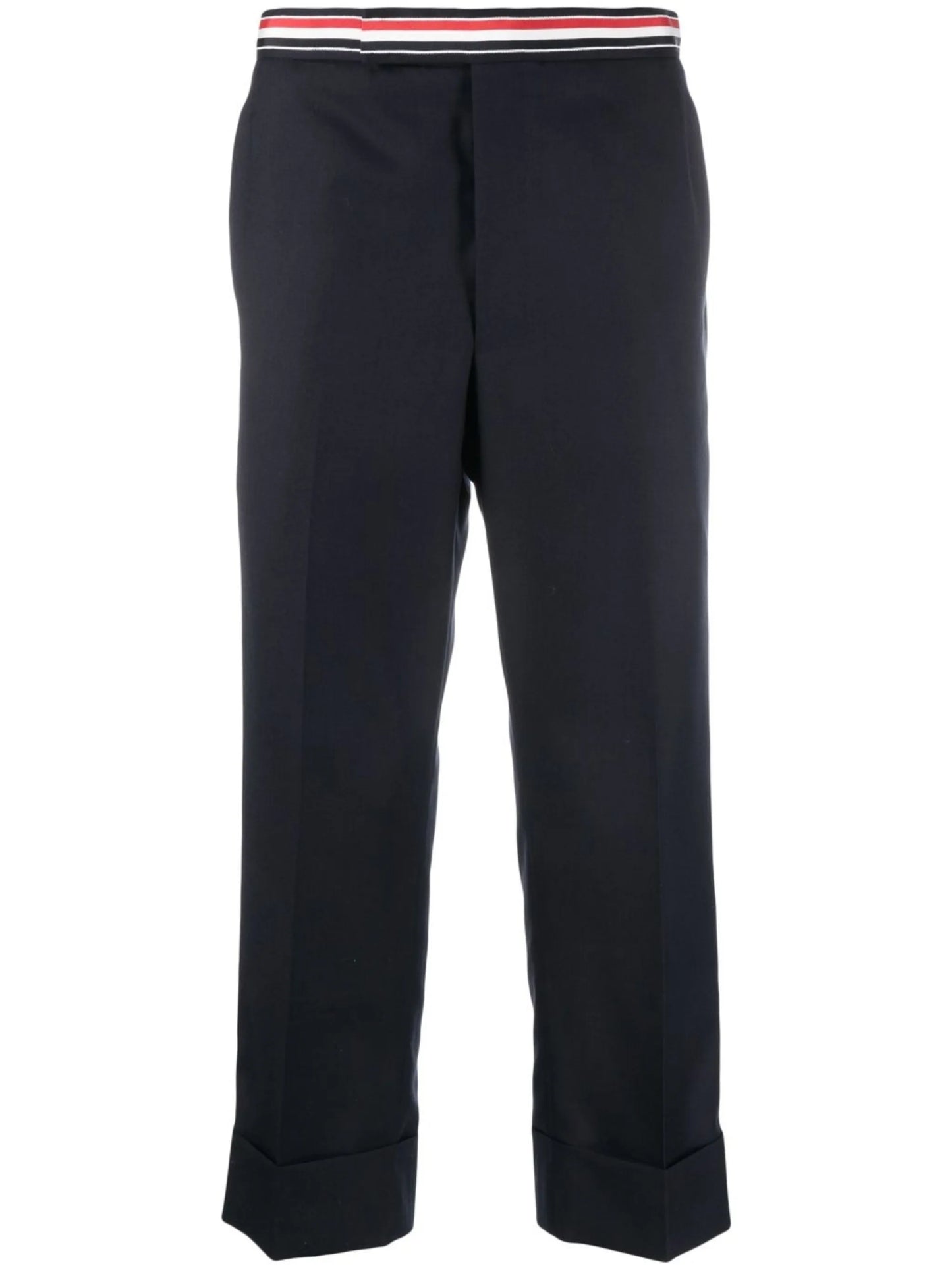 RWB-waistband cropped tailored trousers