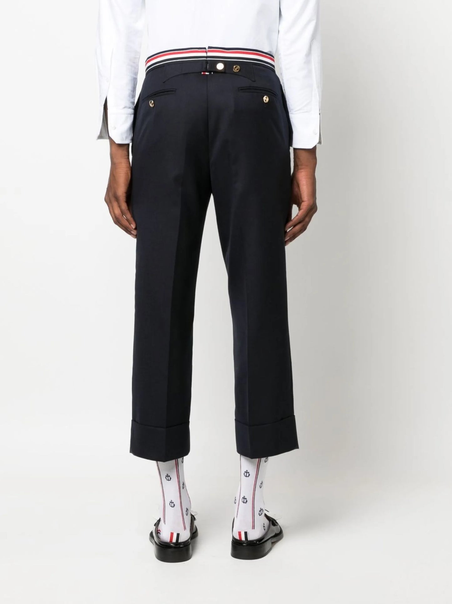 RWB-waistband cropped tailored trousers