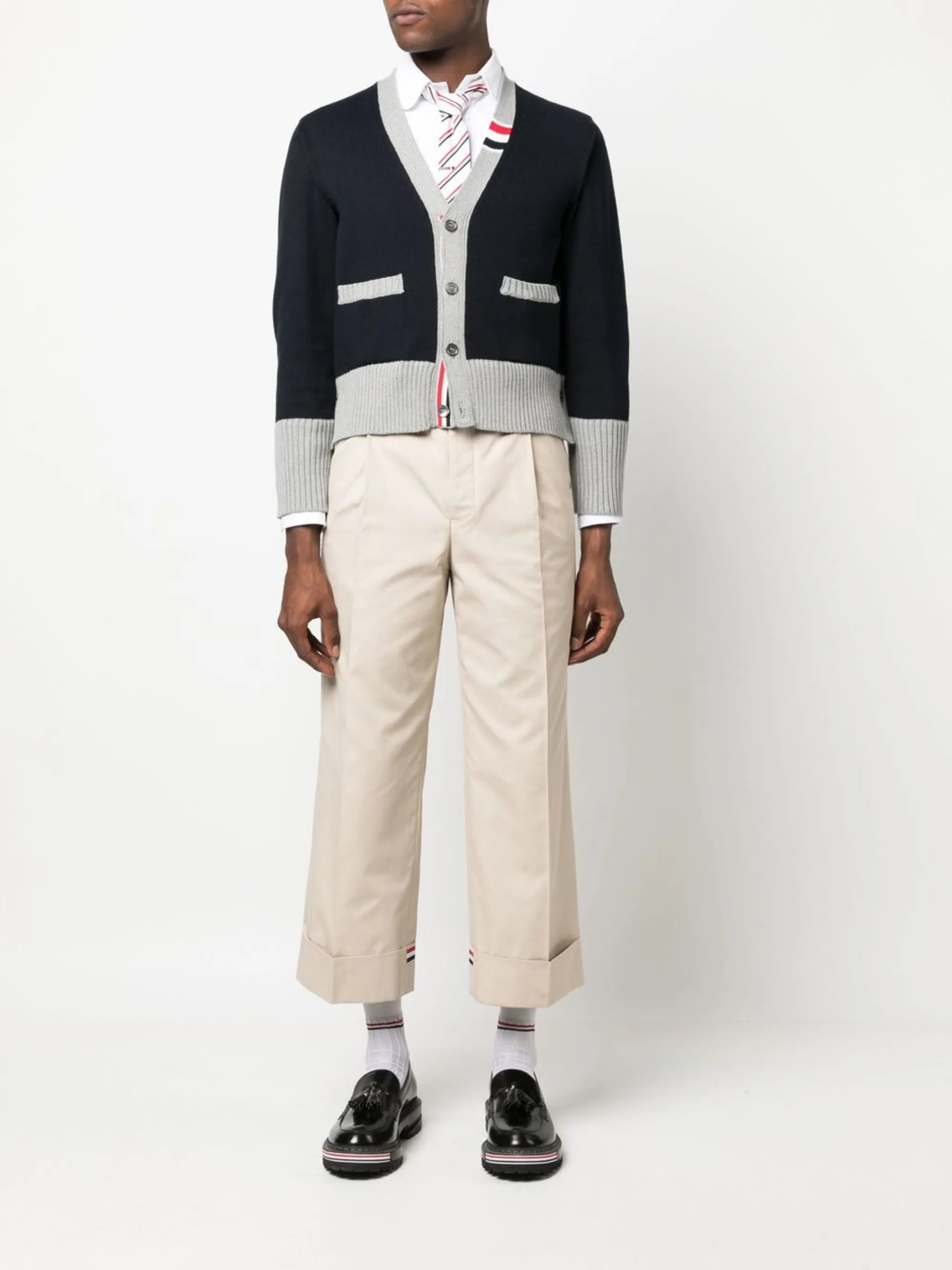 RWB-stripe tailored trousers