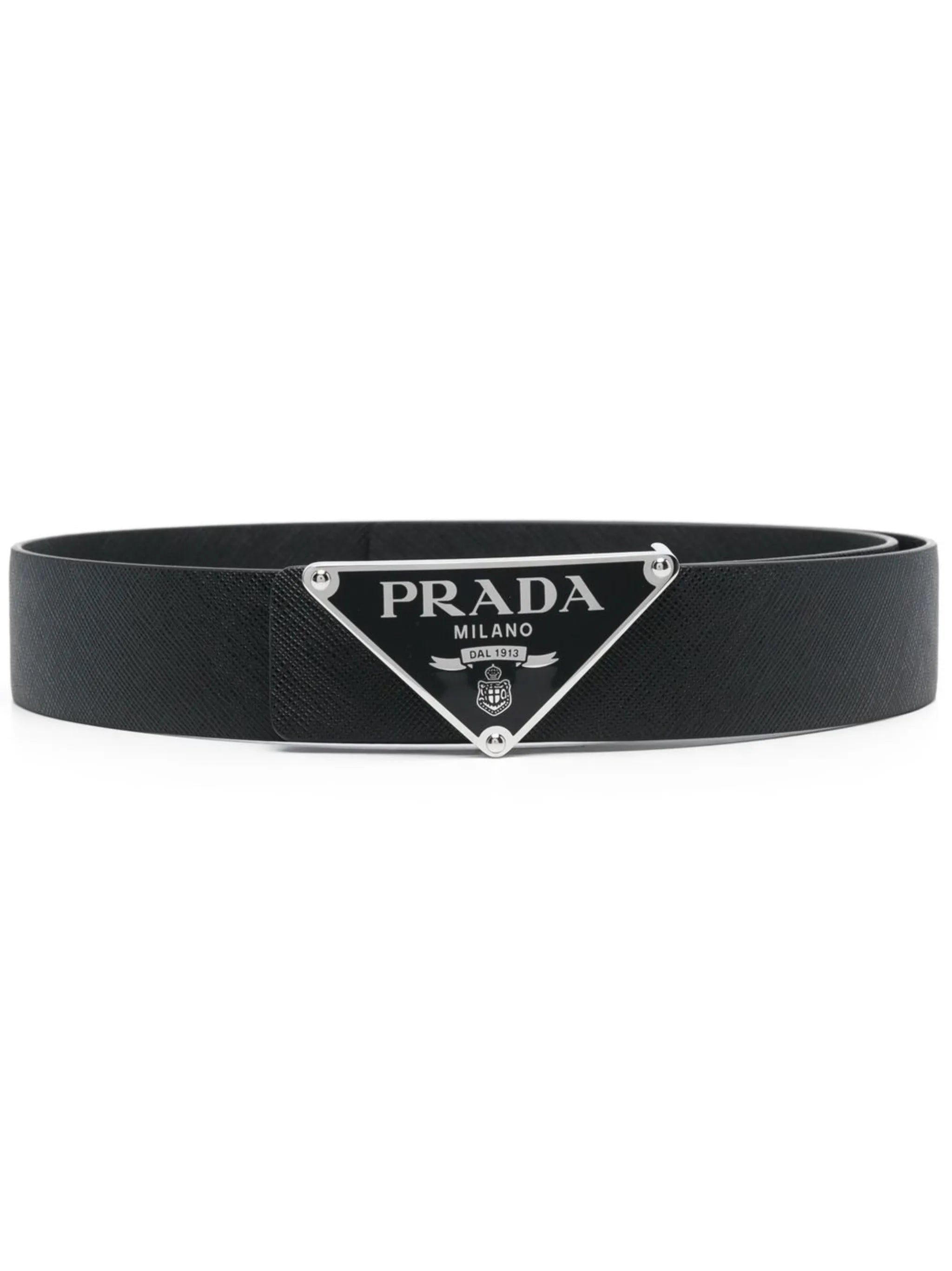 logo-plaque textured belt