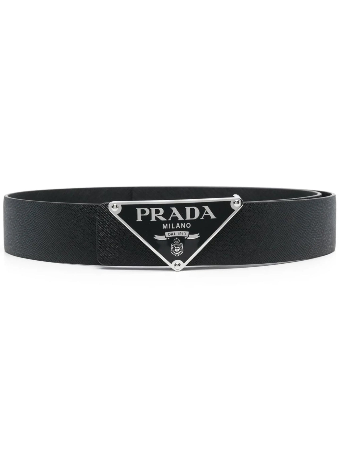 logo-plaque textured belt
