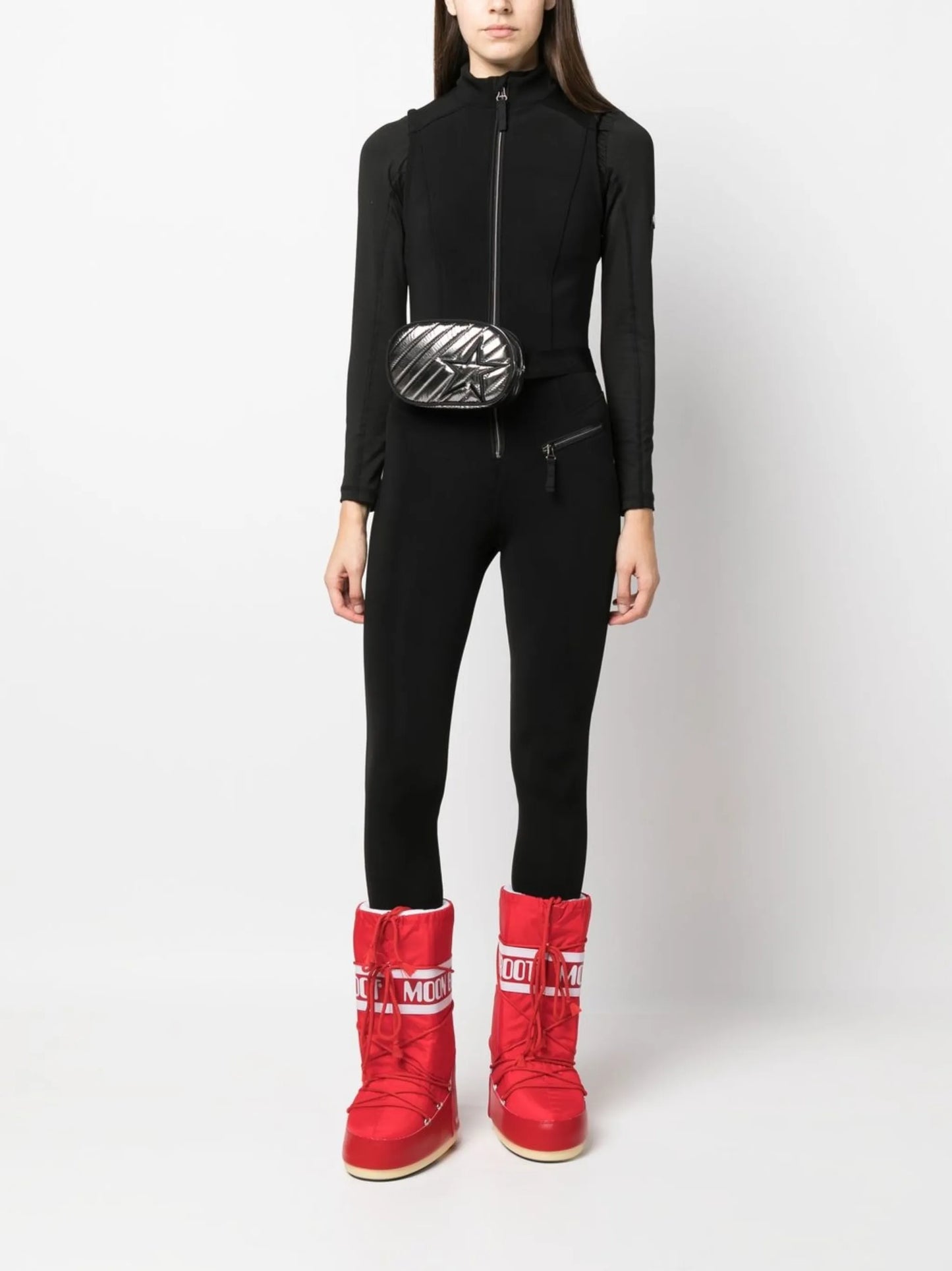 star-patch metallic belt bag