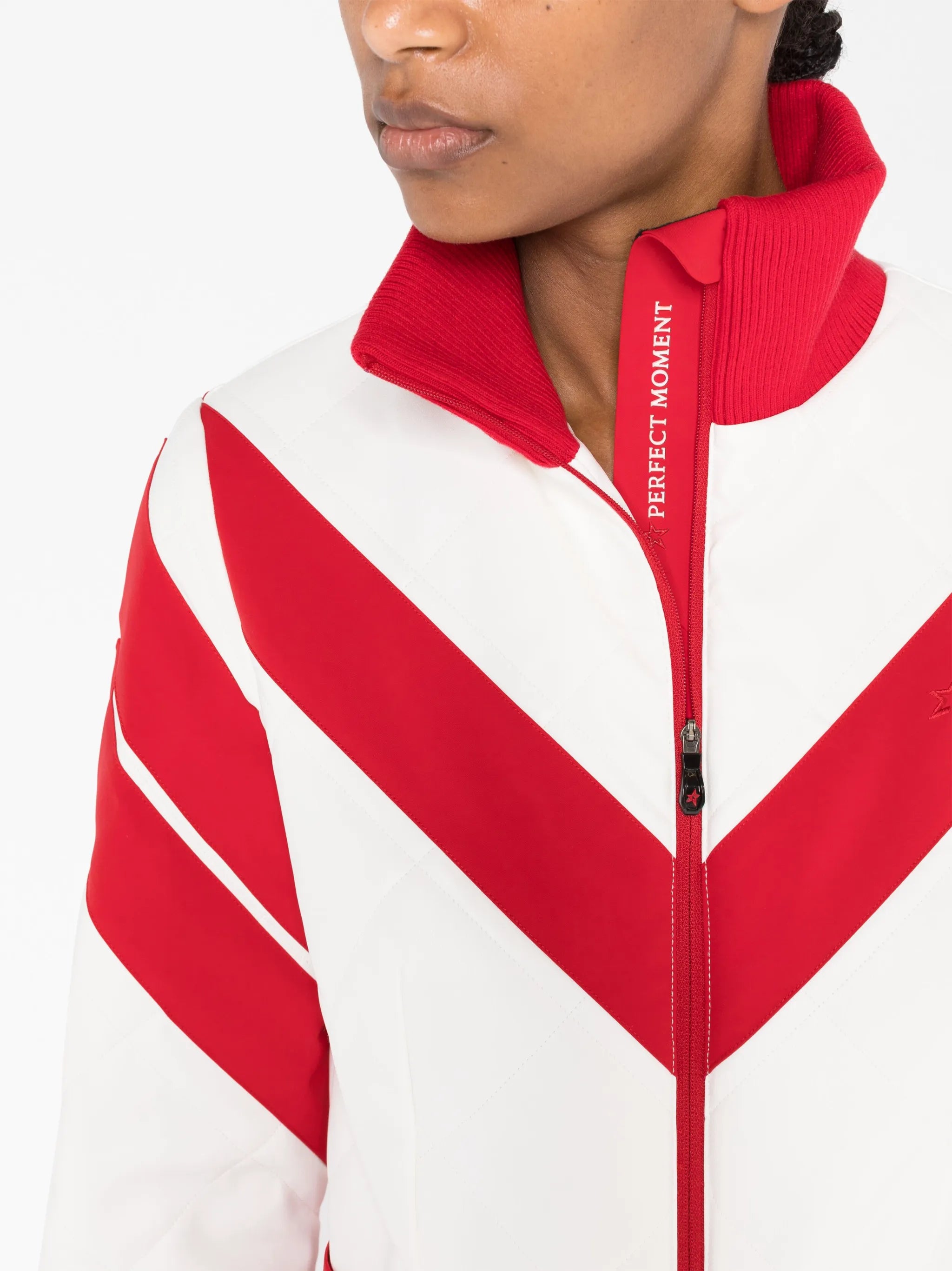 panelled belted straight-leg ski jumpsuit