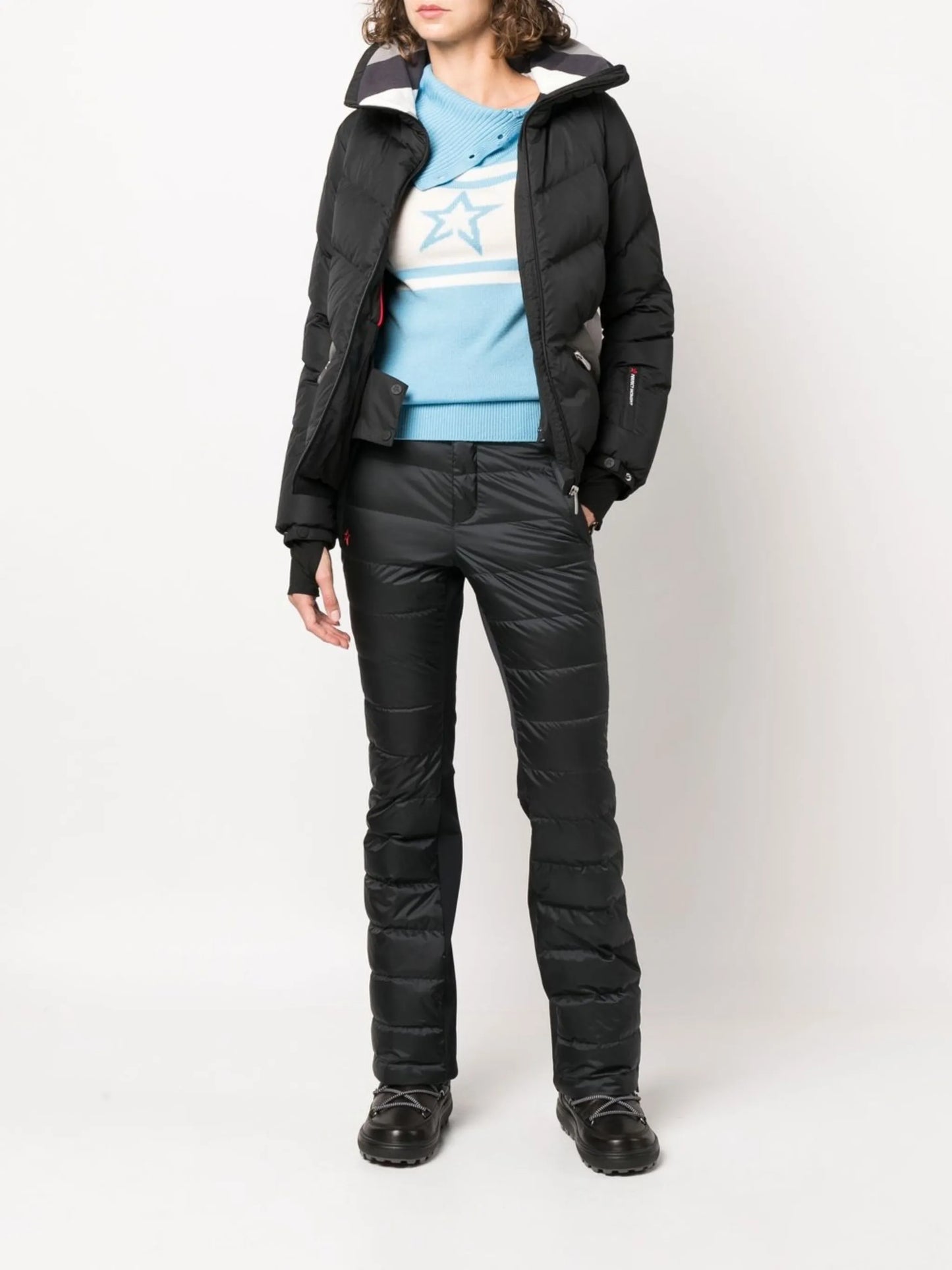 padded straight-leg ski trousers